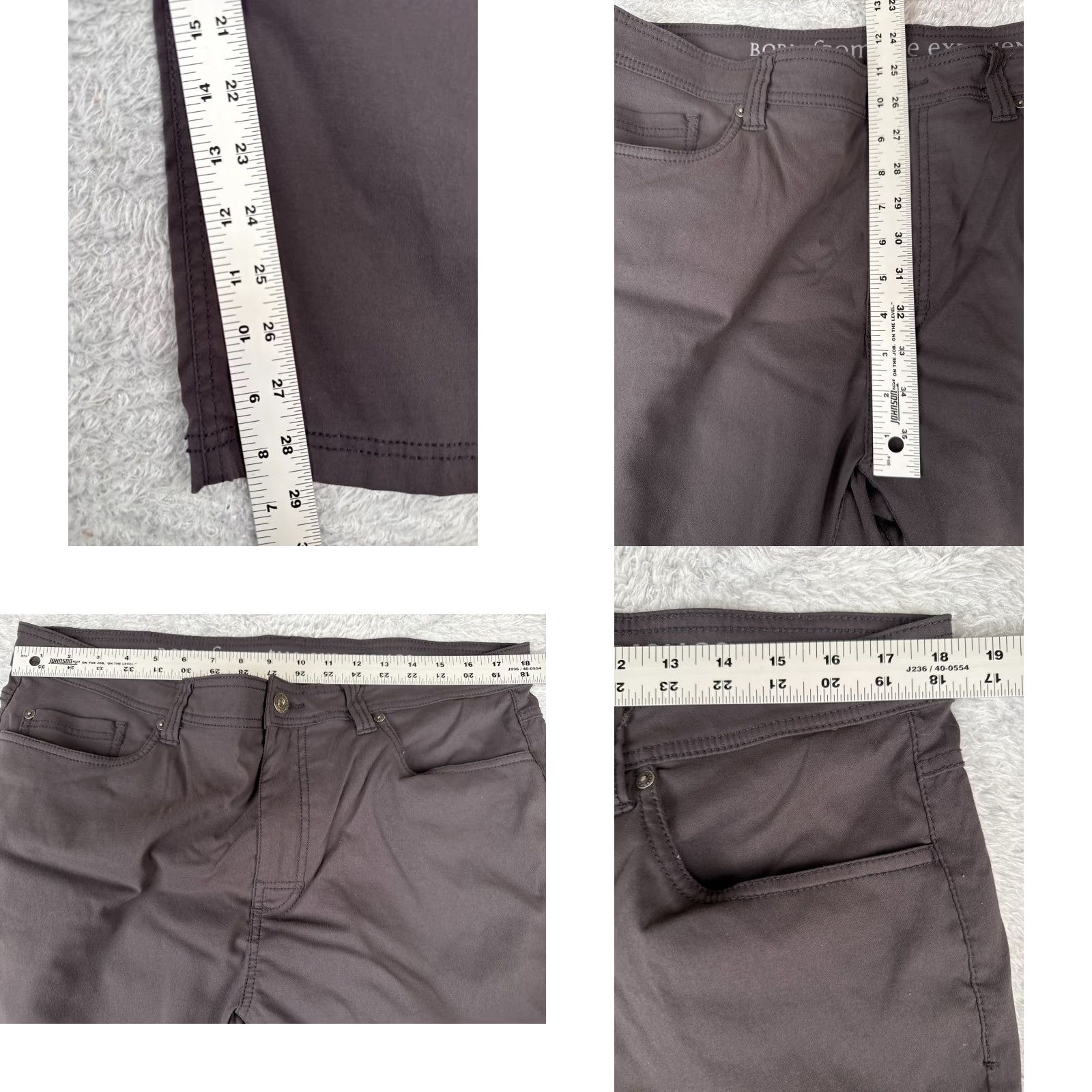 Prana Prana Jeans Mens 38 Gray Slim Fit Nylon 5-Pocket Straight Inseam 30in Easy Care Machine Washable Vintage No Size US 38 / EU 54 - 8 Thumbnail