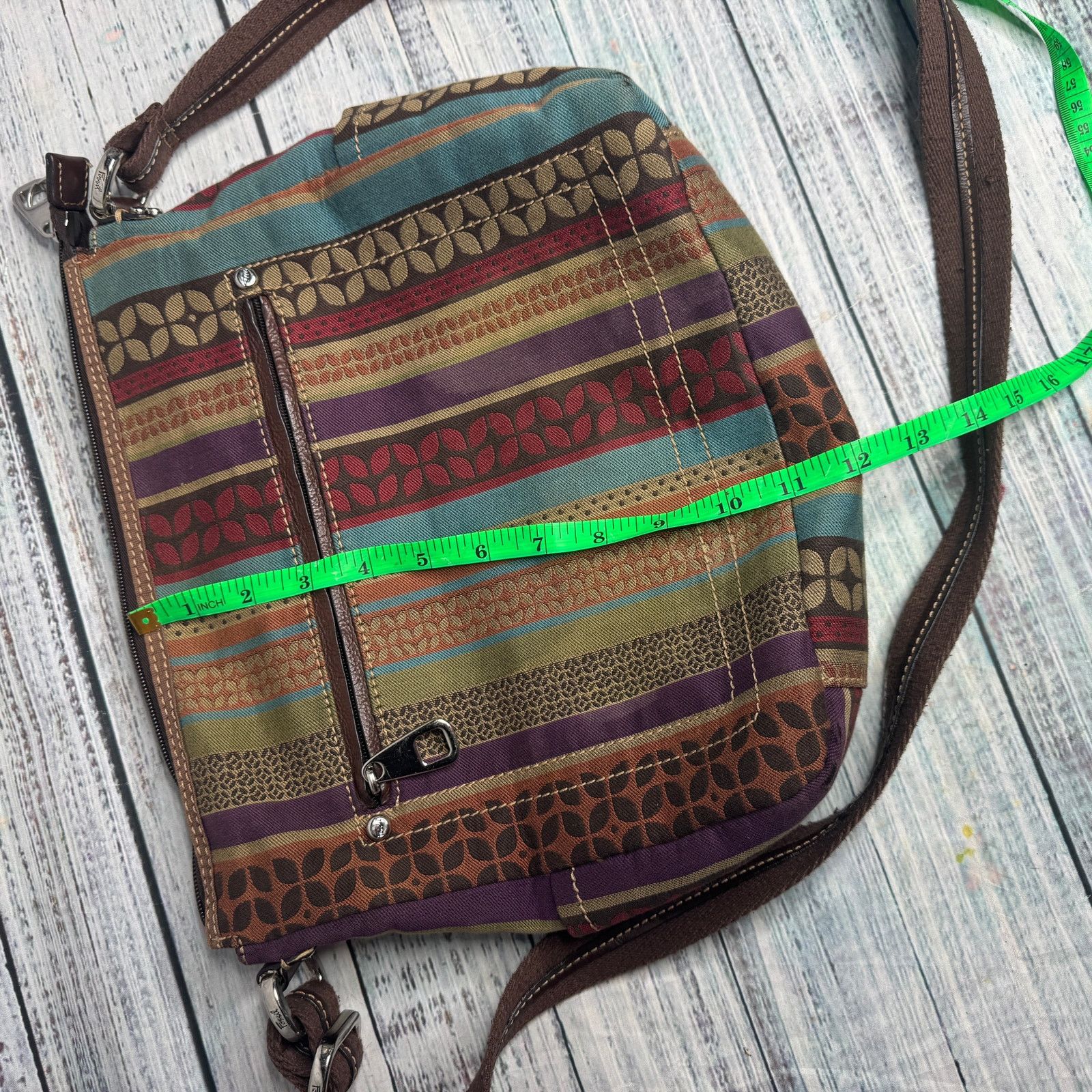 Fossil Fossil Multicolor Stripe Crossbody Bag Brown Adjustable Size ONE SIZE - 5 Thumbnail