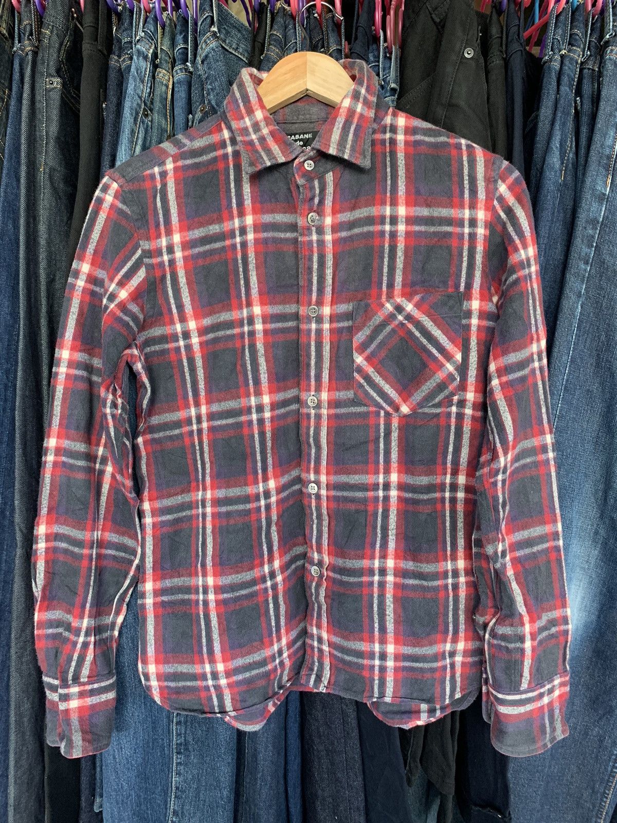 CABANE de ZUCCa × Issey Miyake × Zucca Cabane De Zucca Flannel Shirt Size US S / EU 44-46 / 1 - 1 Thumbnail