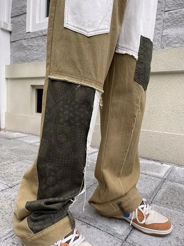 VIBE Khaki bandana patchwork grunge pants aesthetic Size US 32 / EU 48 - 5 Thumbnail