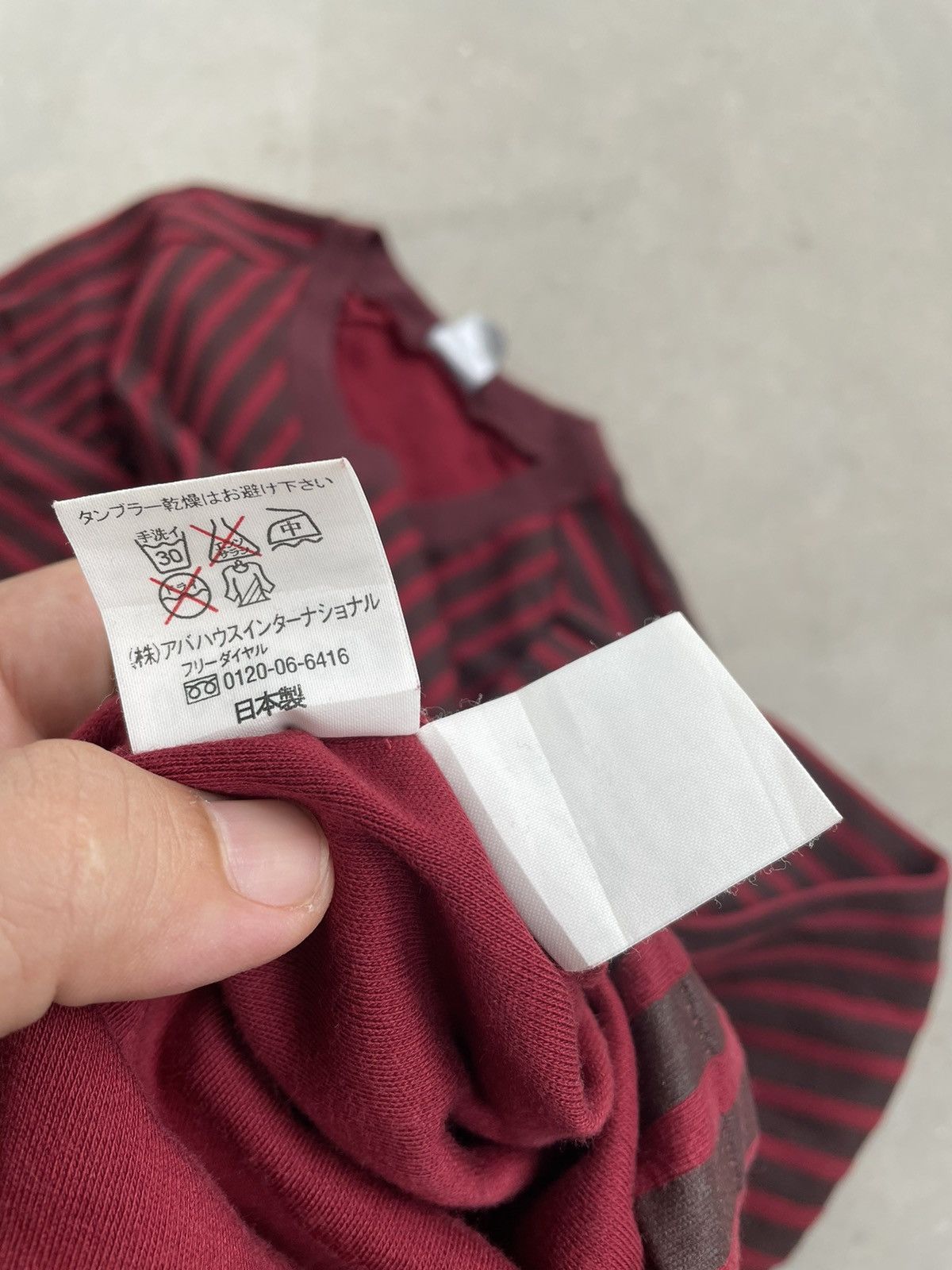 ABAHOUSE × Japanese Brand ABAHOUSE STRIPES V NECK LONG SLEEVE TEE Size US M / EU 48-50 / 2 - 4 Thumbnail