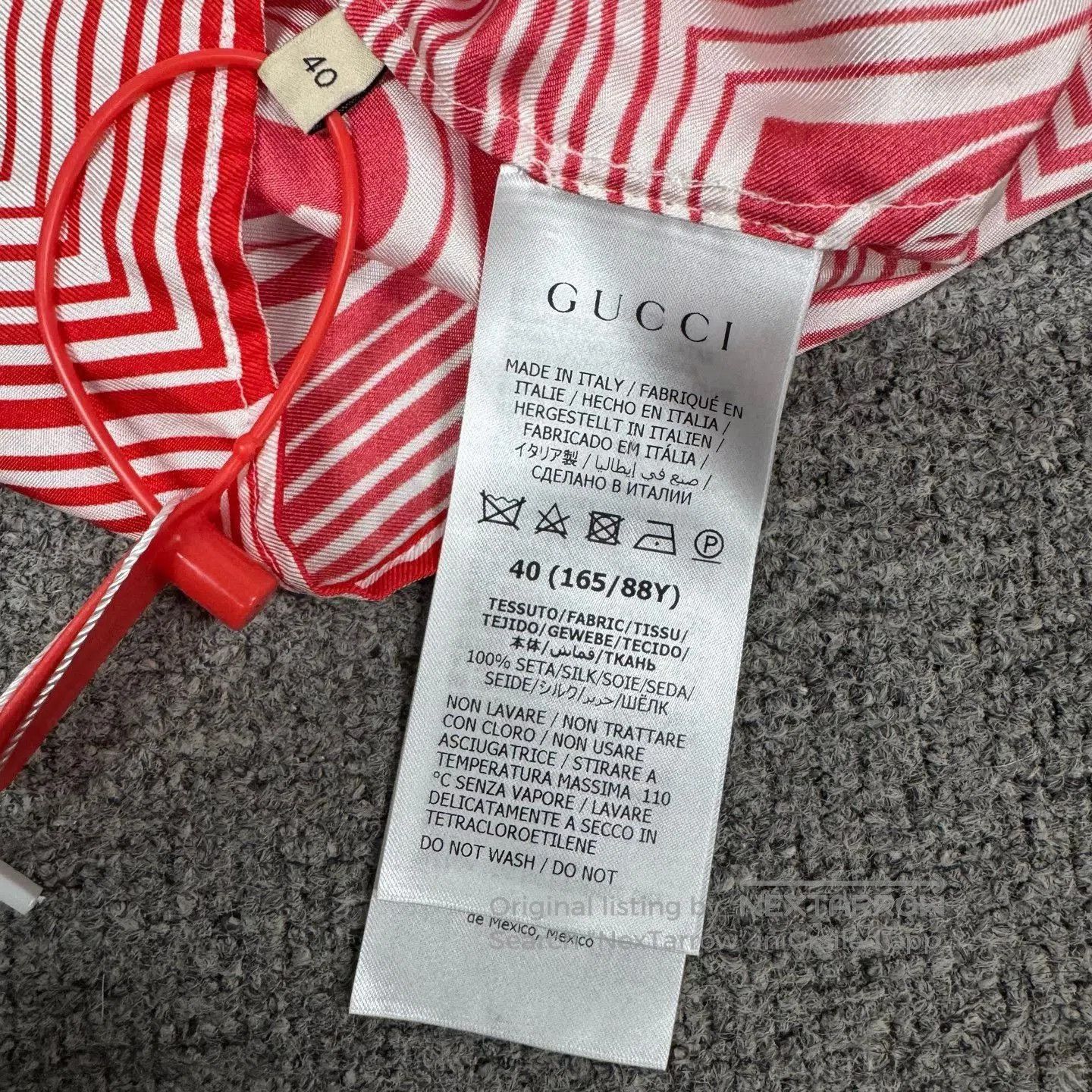 Gucci Gucci Red GG Logo Silk Long. Size S / US 4 / IT 40 - 7 Thumbnail
