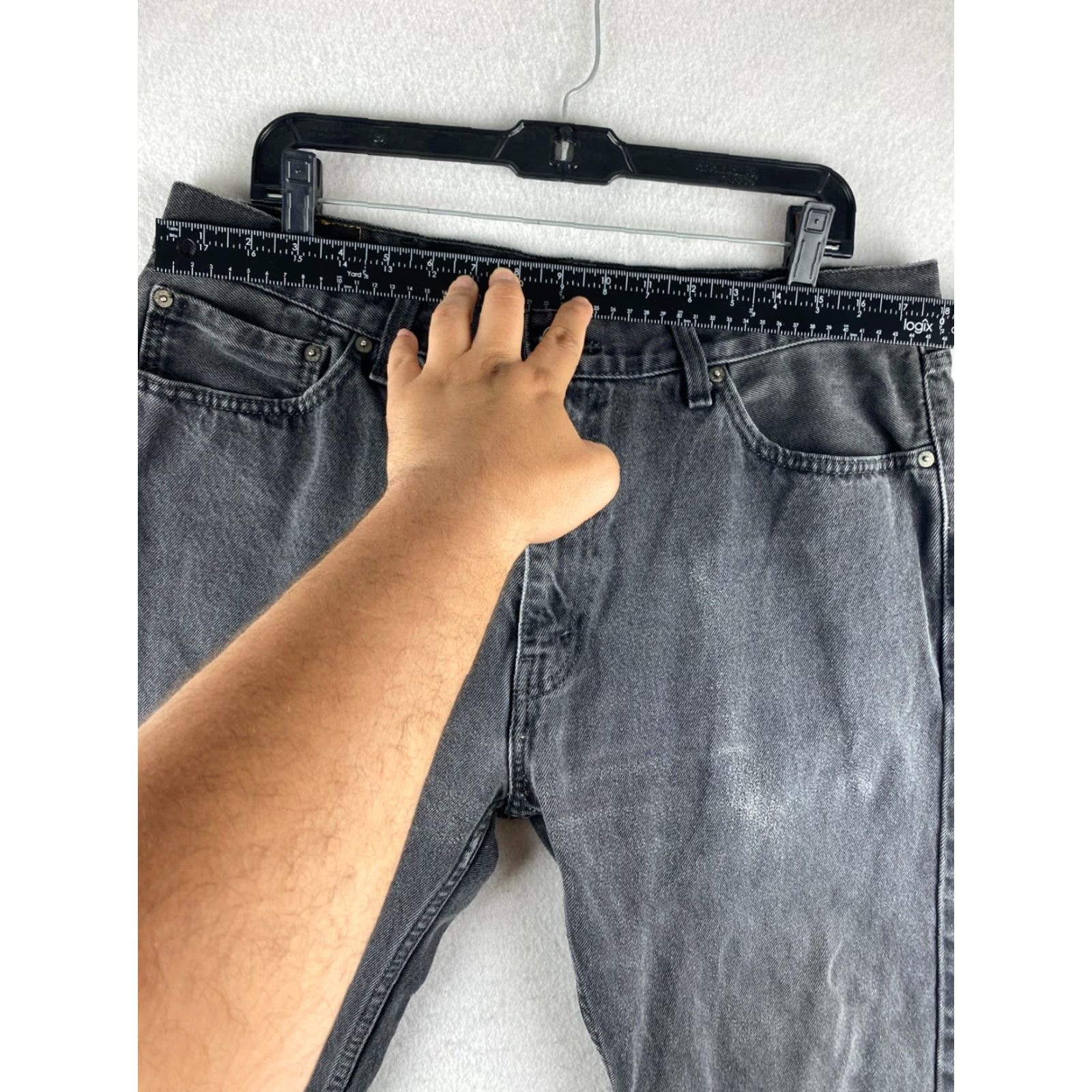 Levi's Levi's 505 Jeans Mens 38 Black Dark Wash Distressed Denim Mid-Rise Pockets Size US 38 / EU 54 - 7 Thumbnail