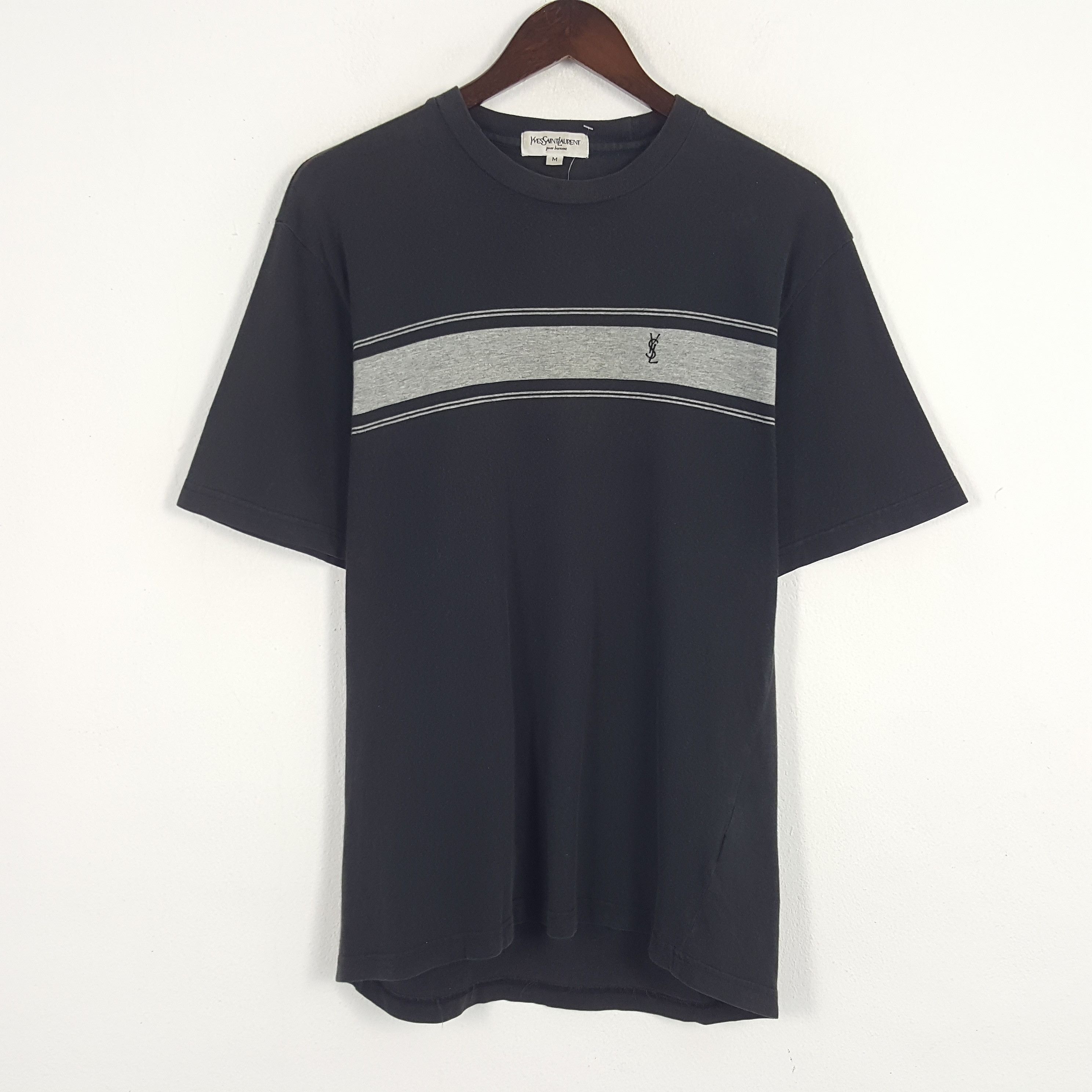 Vintage × Yves Saint Laurent Vintage Yves Saint Laurent Embroidery Logo Tshirt Size US M / EU 48-50 / 2 - 1 Thumbnail
