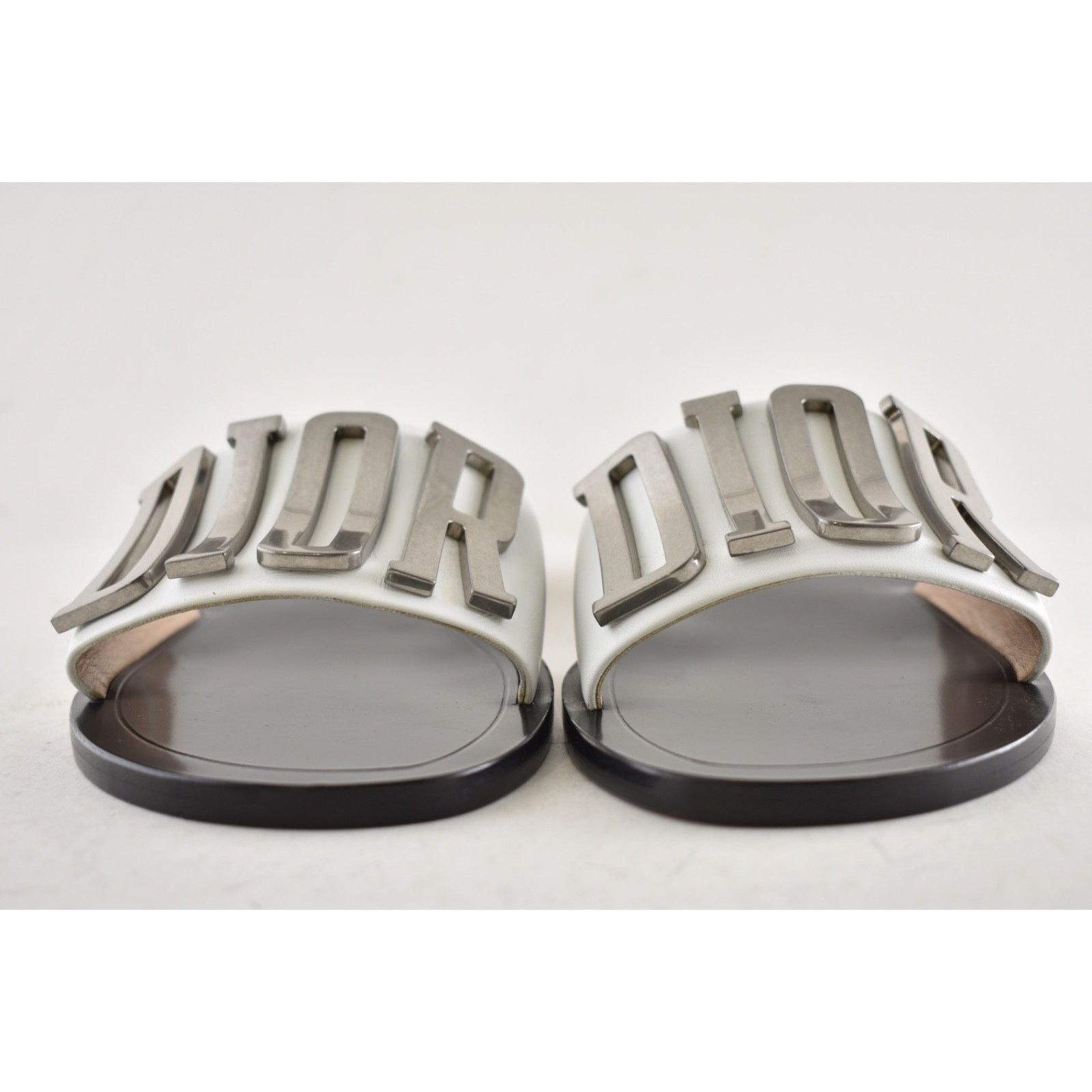 Dior Christian Dior Diorevolution White Silver Metal Logo Slide Size US 6.5 / IT 36.5 - 7 Thumbnail