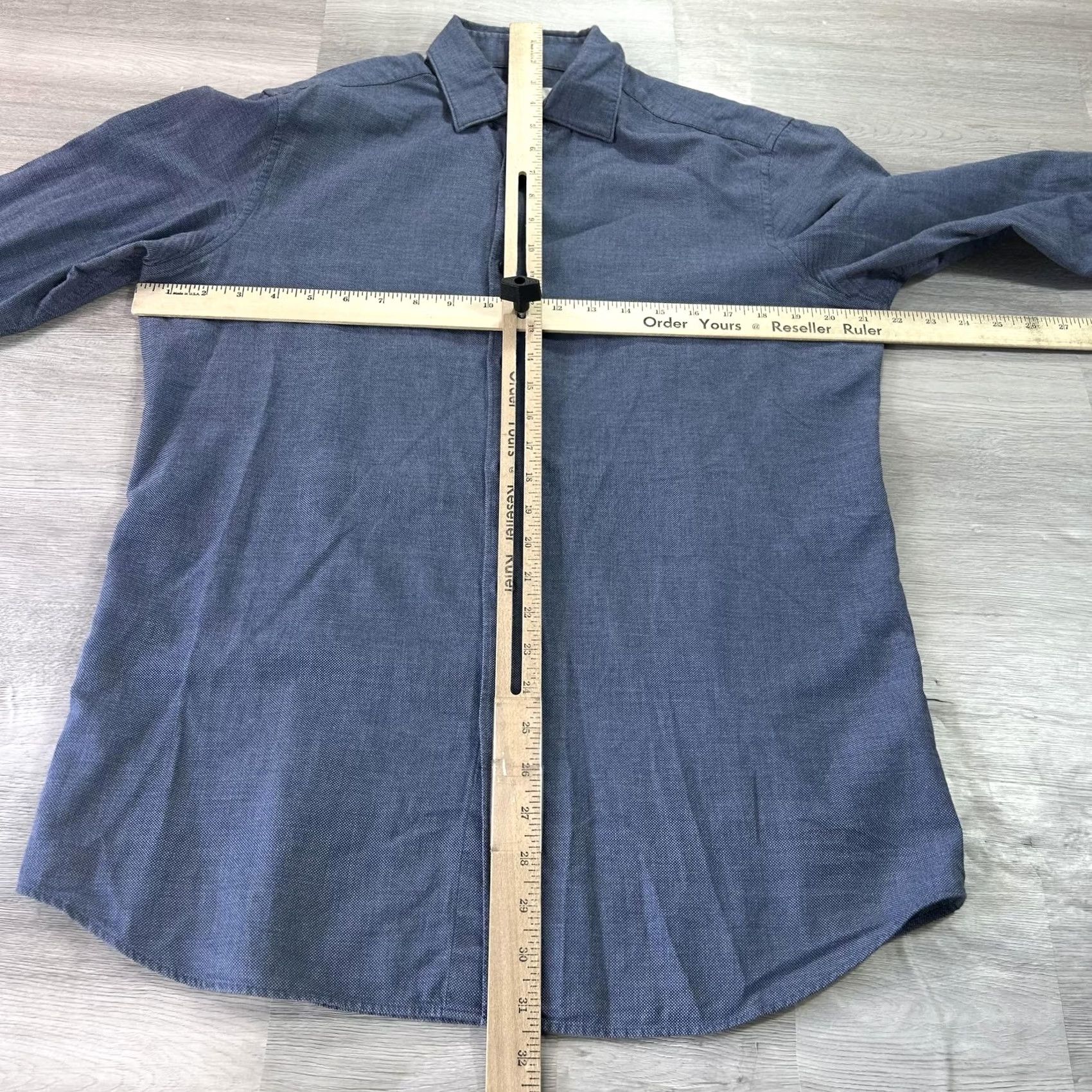 Massimo Dutti Massimo Dutti Shirt Mens M Blue 100% Cotton Long Sleeve Dress Shirt Dress Shirt Mens Medium Blue Solid Textured All Seasons Business Casual Mens Size 40R - 6 Thumbnail
