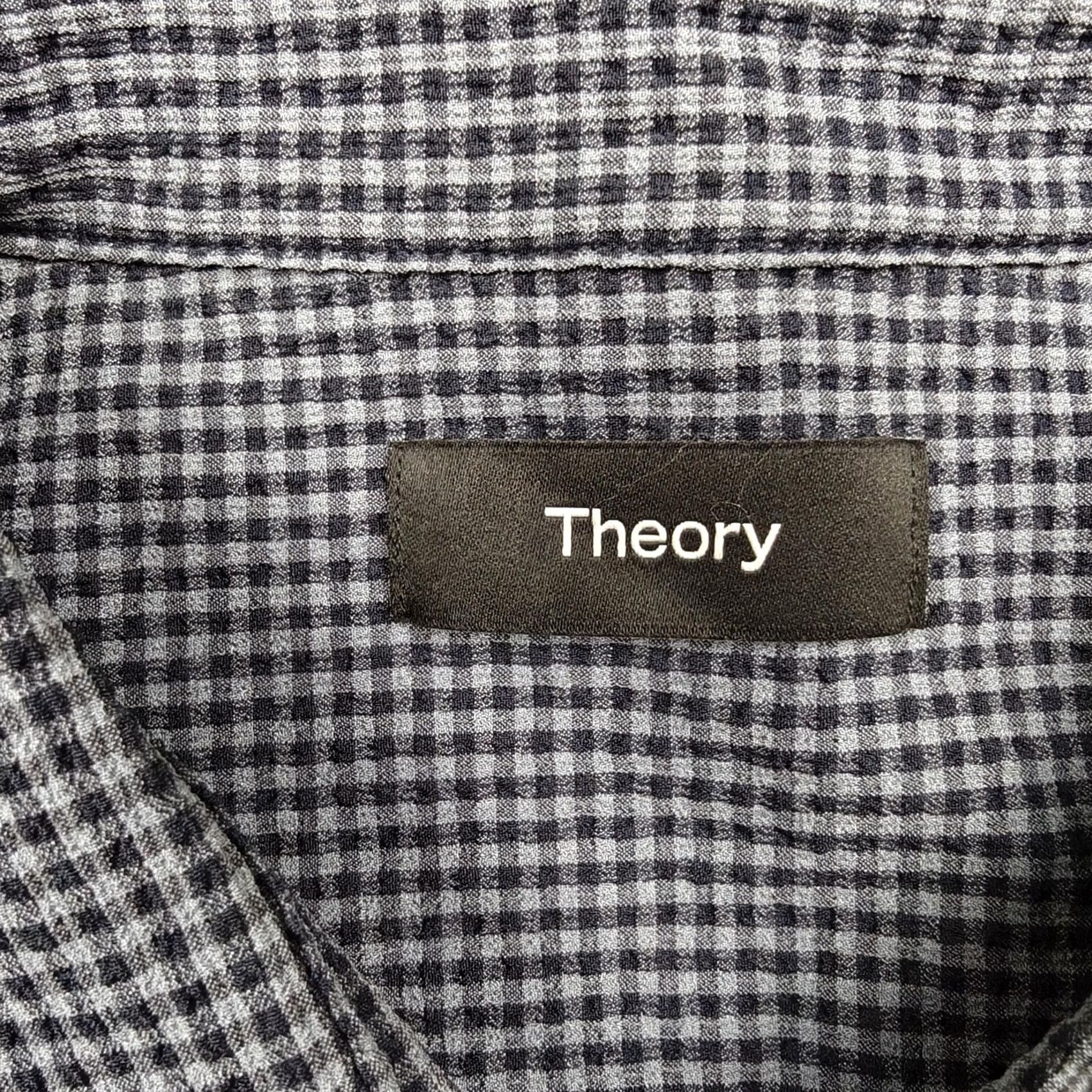 Theory Theory Shirt Mens Medium Blue Gingham Seersucker Long Sleeve Button Up MSRP 225 Size US M / EU 48-50 / 2 - 3 Thumbnail