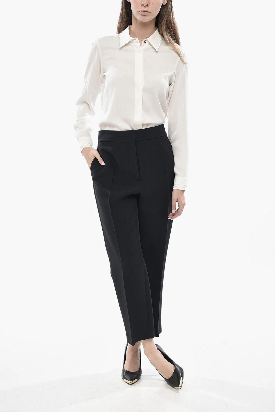Dior o1mm0326 Wool-and-Silk Pant in Black Size 32" / US 10 / IT 46 - 2 Thumbnail