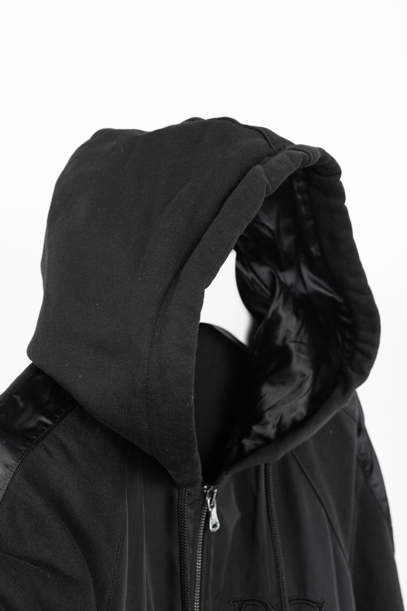 Dolce & Gabbana D&G Dolce & Gabbana Black Cotton Logo-Embroidered Zip Hoodie Size US M / EU 48-50 / 2 - 10 Thumbnail