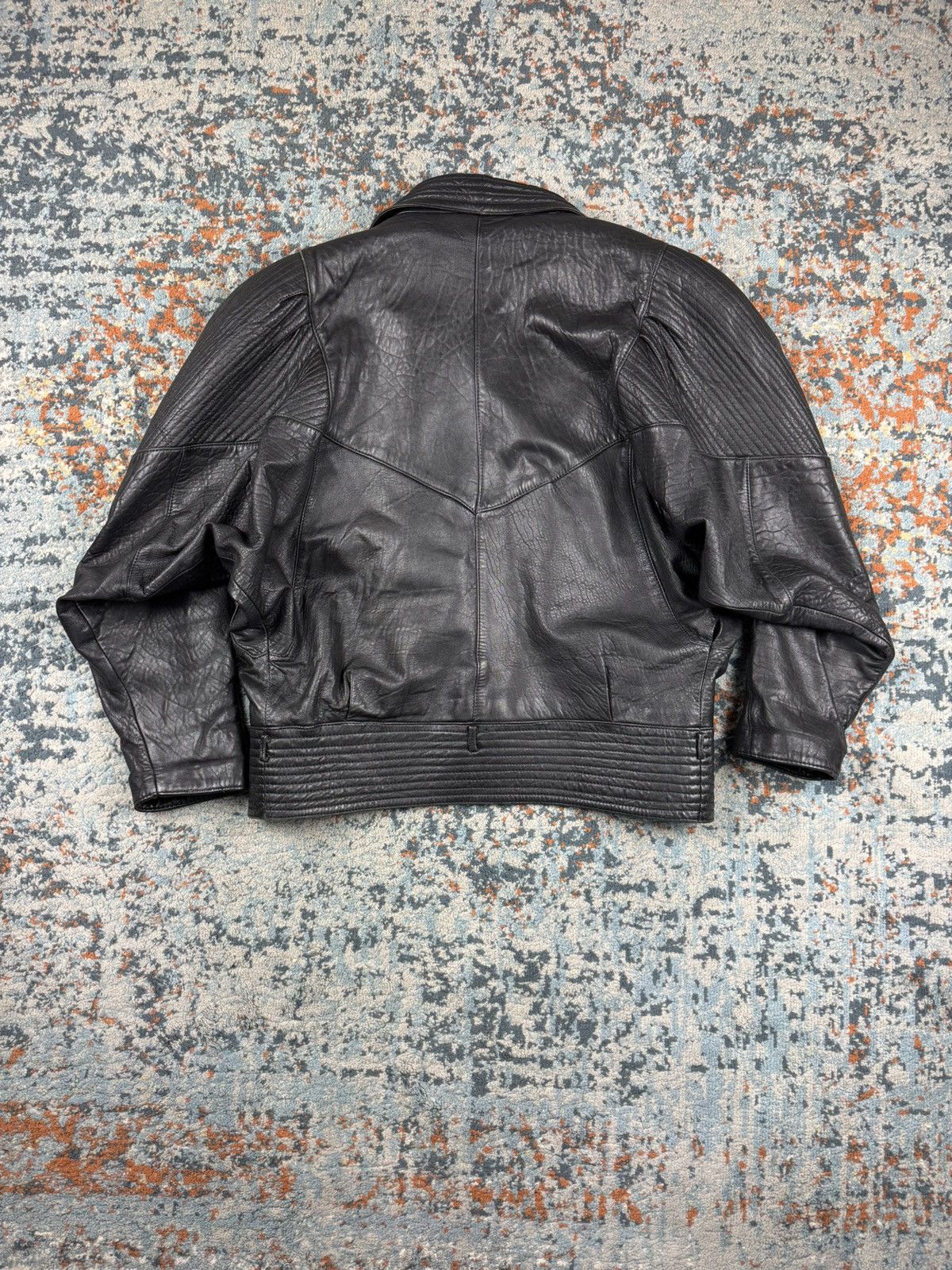 Japanese Brand × Vintage Vintage 90s crazy real leather avant garde design jacket Size M / US 6-8 / IT 42-44 - 2 Thumbnail