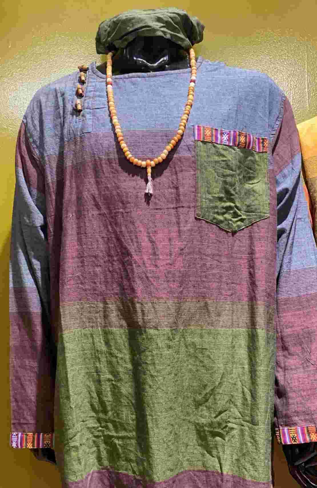Other Cotton Long-Sleeve Round Neck Tunic: Tri Color: Plum: New: S Size US S / EU 44-46 / 1 - 2 Thumbnail