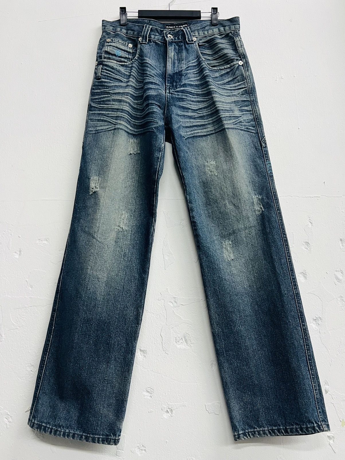 Rocawear × Vintage Vintage Y2k Rocawear Baggy Denim Pants Wide Leg Size US 33 - 3 Thumbnail