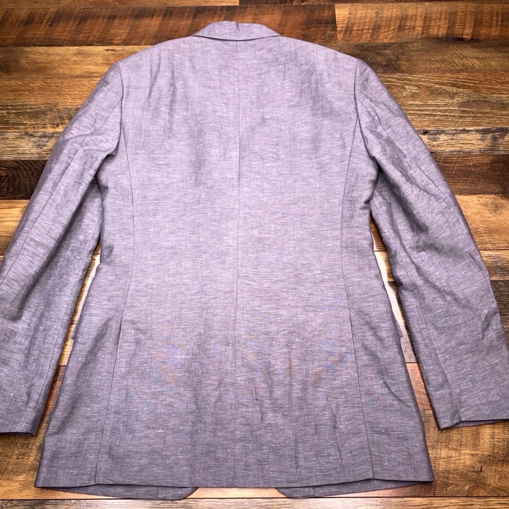 J.Crew J.CREW Blazer Sport Coat 40 Long Gray Linen Blend Notch Lapel Double-Vented Four-Button Inner Pockets Men's Regular Modern Shirt? Size 40R - 2 Thumbnail