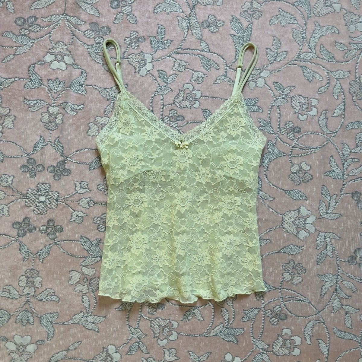 Victoria's Secret Victoria’s Secret Green Floral Mesh Camisole (S–M) Size M / US 6-8 / IT 42-44 - 3 Thumbnail