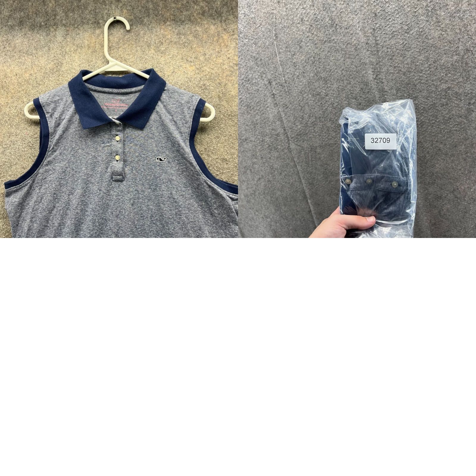 Vineyard Vines Vineyard Vines Polo Shirt Women Large Blue Heather Sleeveless Stretch Whale Polo Size L / US 10 / IT 46 - 8 Thumbnail