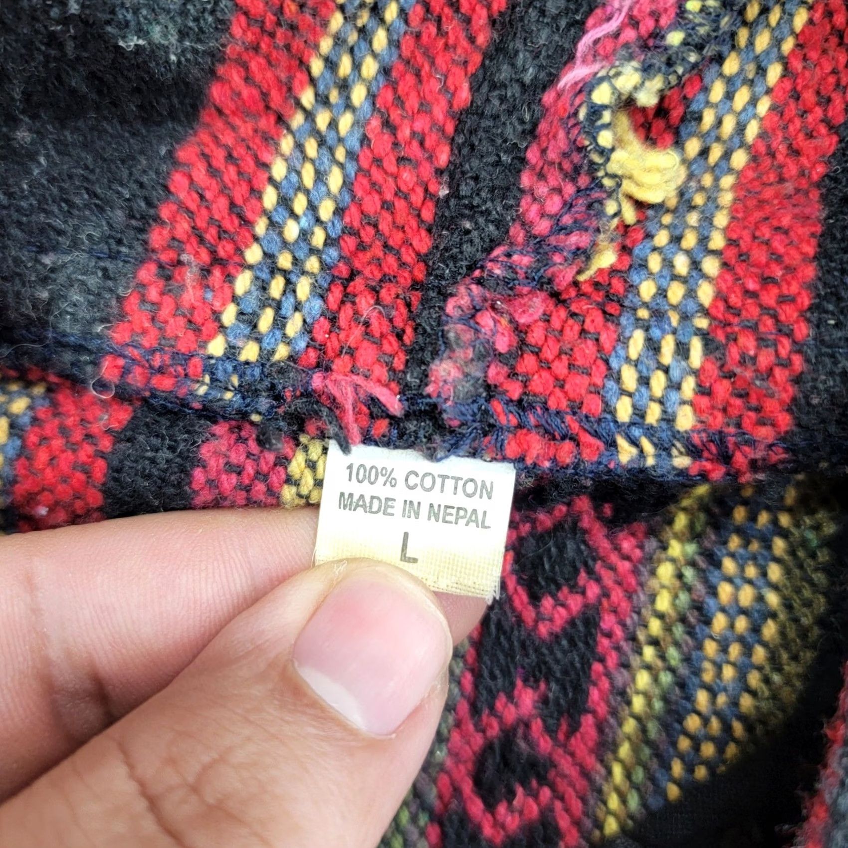 Vintage VINTAGE Mens Baja Hoodie Pullover 100% Cotton Made in Nepal Striped Toggle Button Large Size US L / EU 52-54 / 3 - 3 Thumbnail