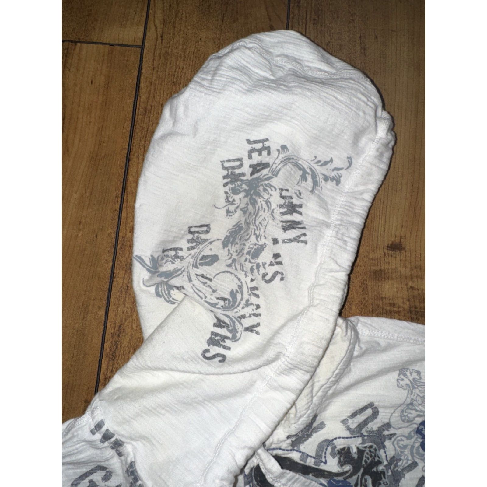 DKNY VINTAGE DKNY Jeans Hoodie White Men’s Large Gothic Graphic Y2K Size US L / EU 52-54 / 3 - 5 Thumbnail