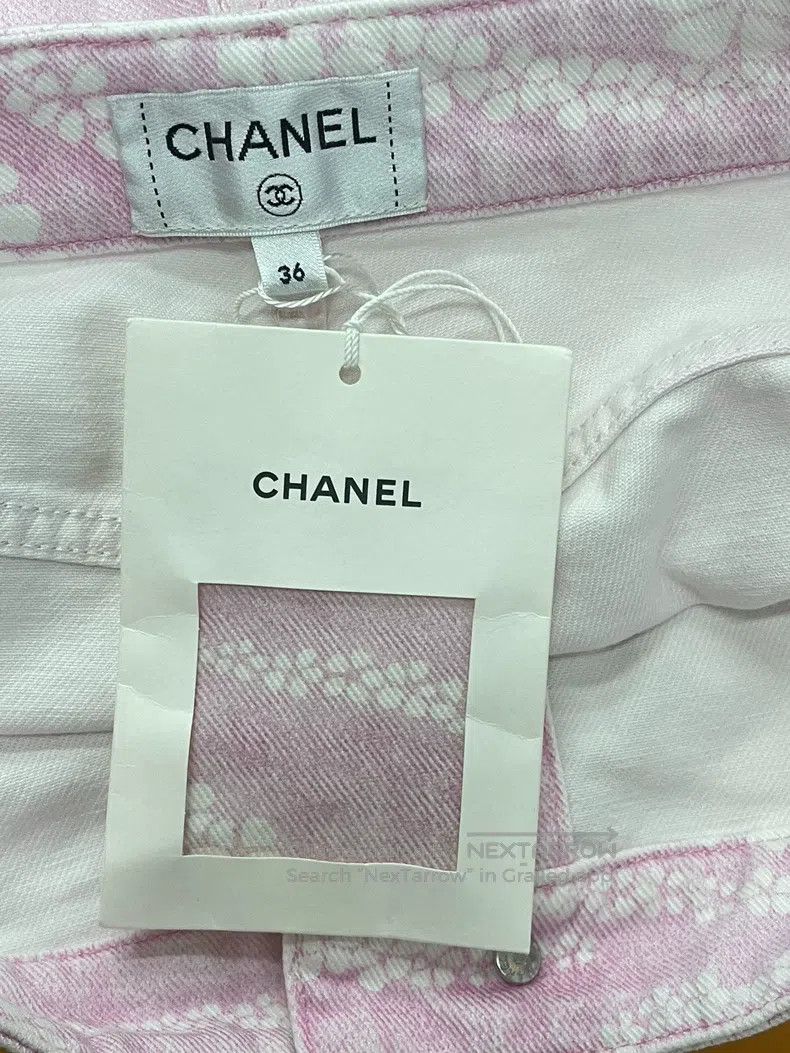 Chanel Chanel 25M Beach Series Pink Printed Denim Shorts Size 25" / US 0 / IT 36 - 4 Thumbnail