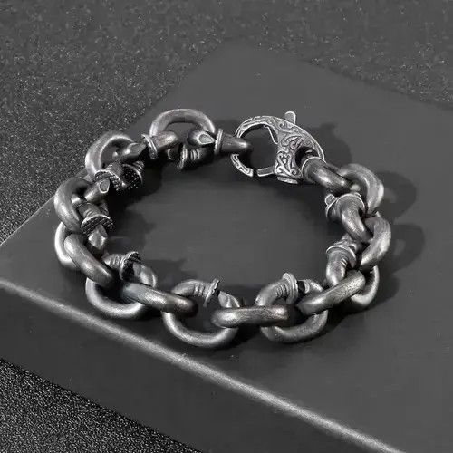 Jewelry x Skulls Heavy Chain Bracelet in Silver, Men's
