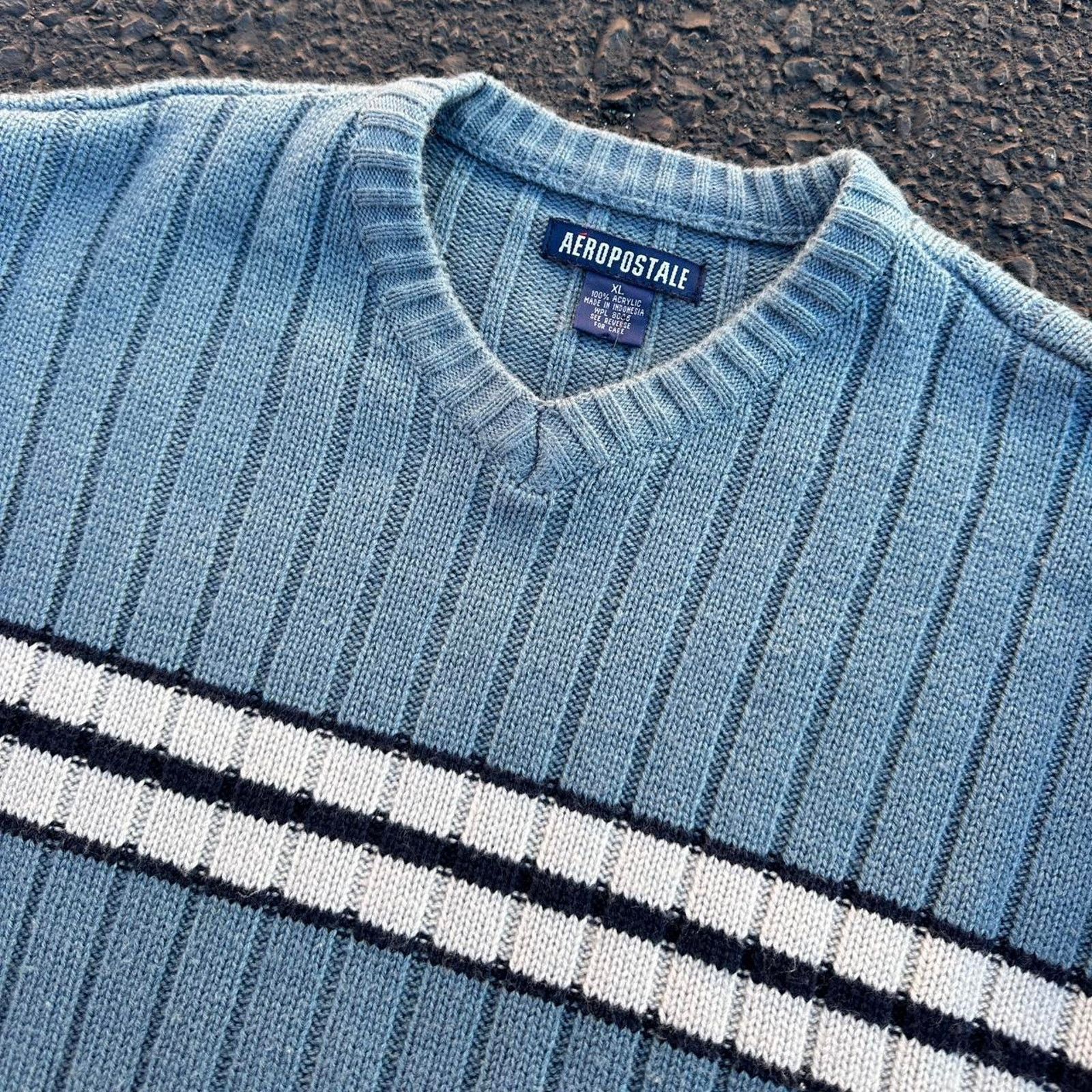 Aeropostale × Vintage Vintage y2k Aeropostale striped knit sweater Size US XL / EU 56 / 4 - 2 Thumbnail