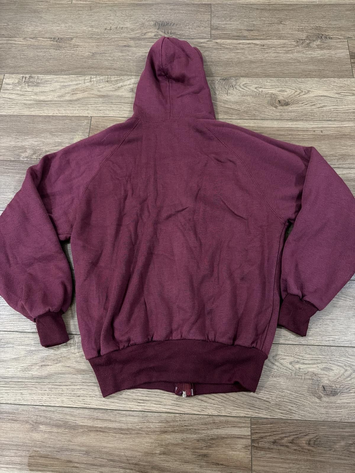 Other Vintage 90s Burgundy Thermal Lined Hoodie Blank Grunge Skate Size US M / EU 48-50 / 2 - 9 Thumbnail