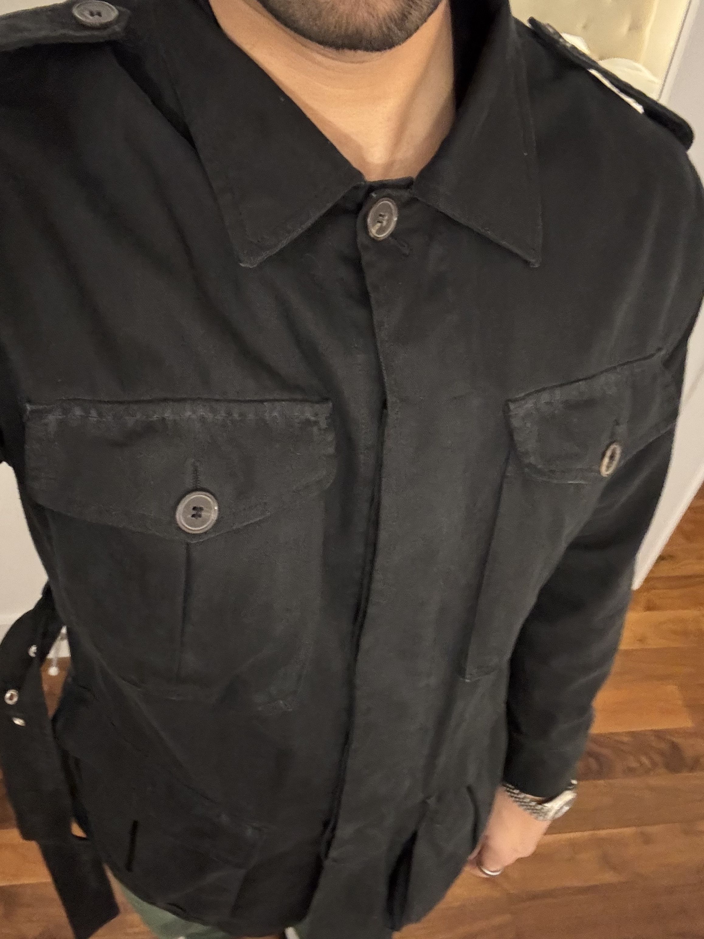 Saint Laurent Paris $2,395 Hedi Slimane SLP Black Military Parka w Belt Size US M / EU 48-50 / 2 - 7 Thumbnail