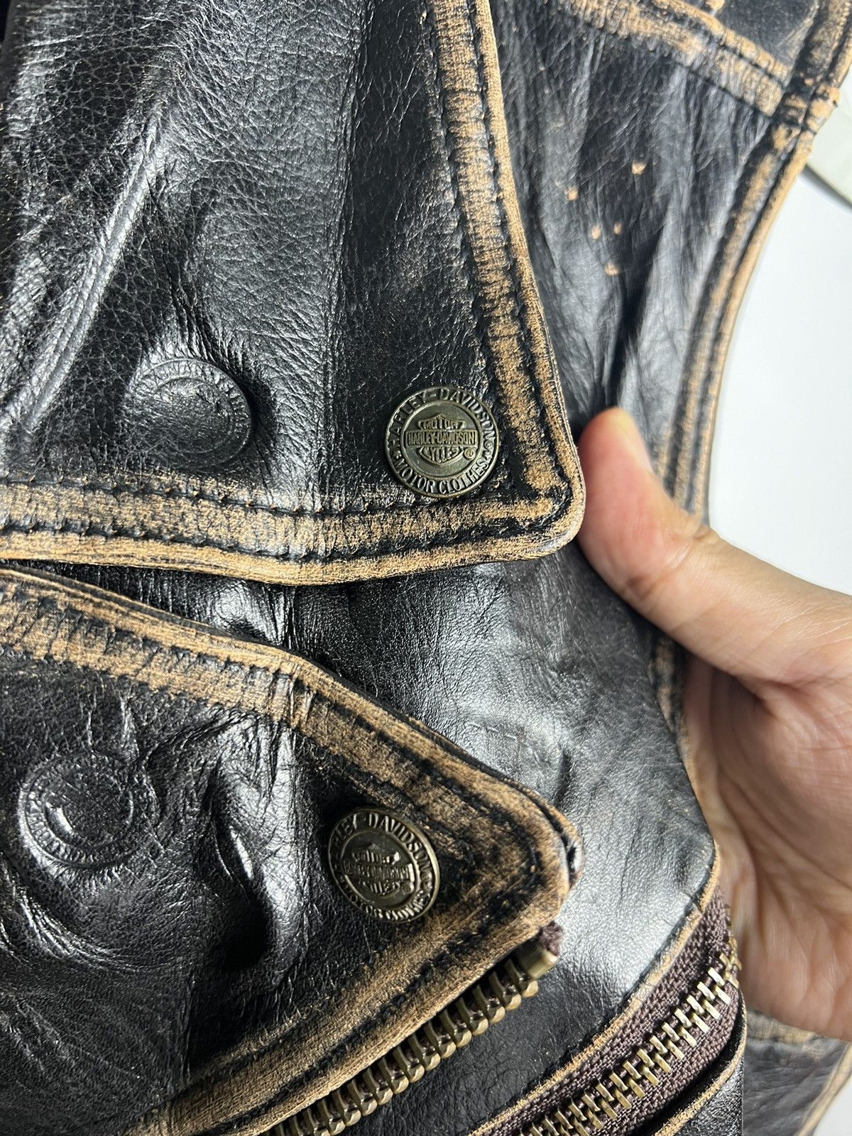 Genuine Leather × Harley Davidson × Vintage Vintage 1980s Harley Davidson Sleeveless Leather Jackets Size US L / EU 52-54 / 3 - 6 Thumbnail