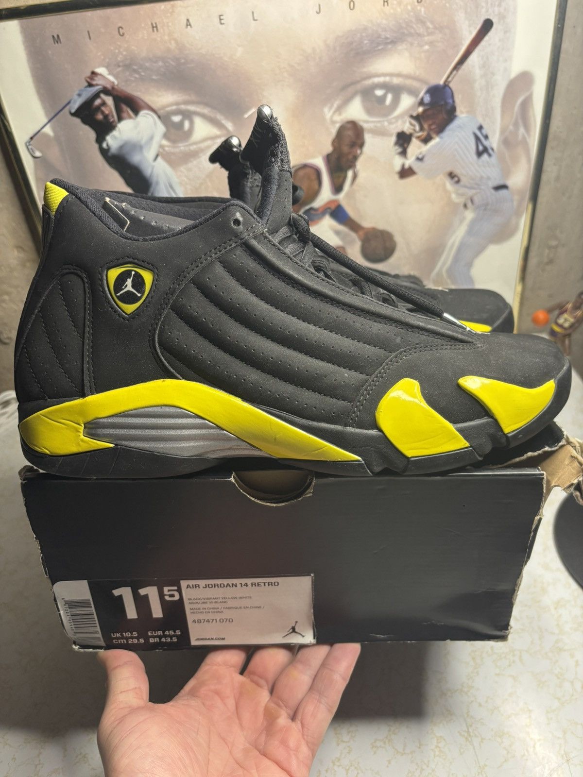 Jordan Brand Jordan Retro 14 ‘Thunder’ Size US 11.5 / EU 44-45 - 1 Thumbnail