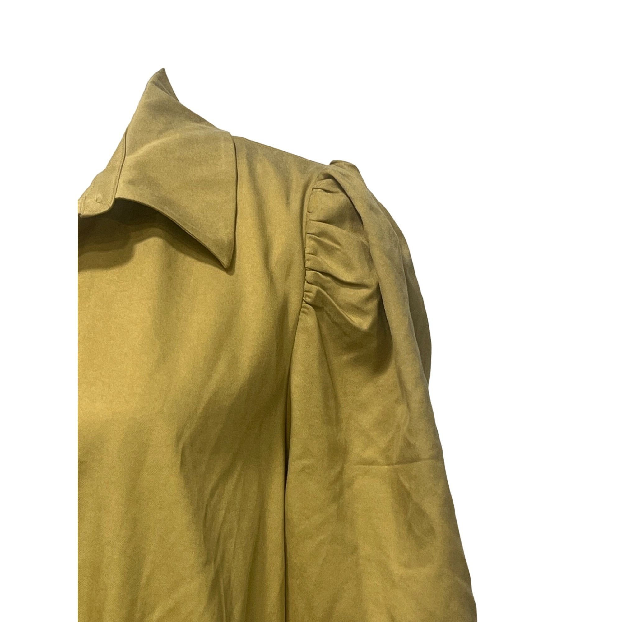 Other DR2 By Daniel Rainn Puff Sleeve Button-up Shirt In Golden Kh Size L / US 10 / IT 46 - 11 Thumbnail