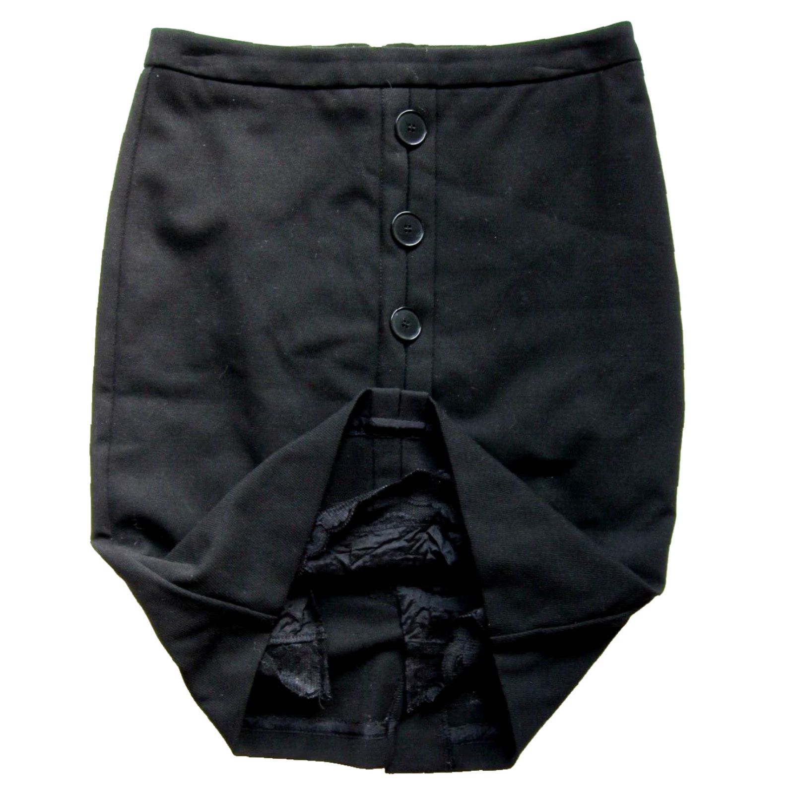 Trina Turk VINTAGE Trina Turk Black Button Classic Pencil Work Skirt Women 0 Size 25" / US 0 / IT 36 - 3 Thumbnail