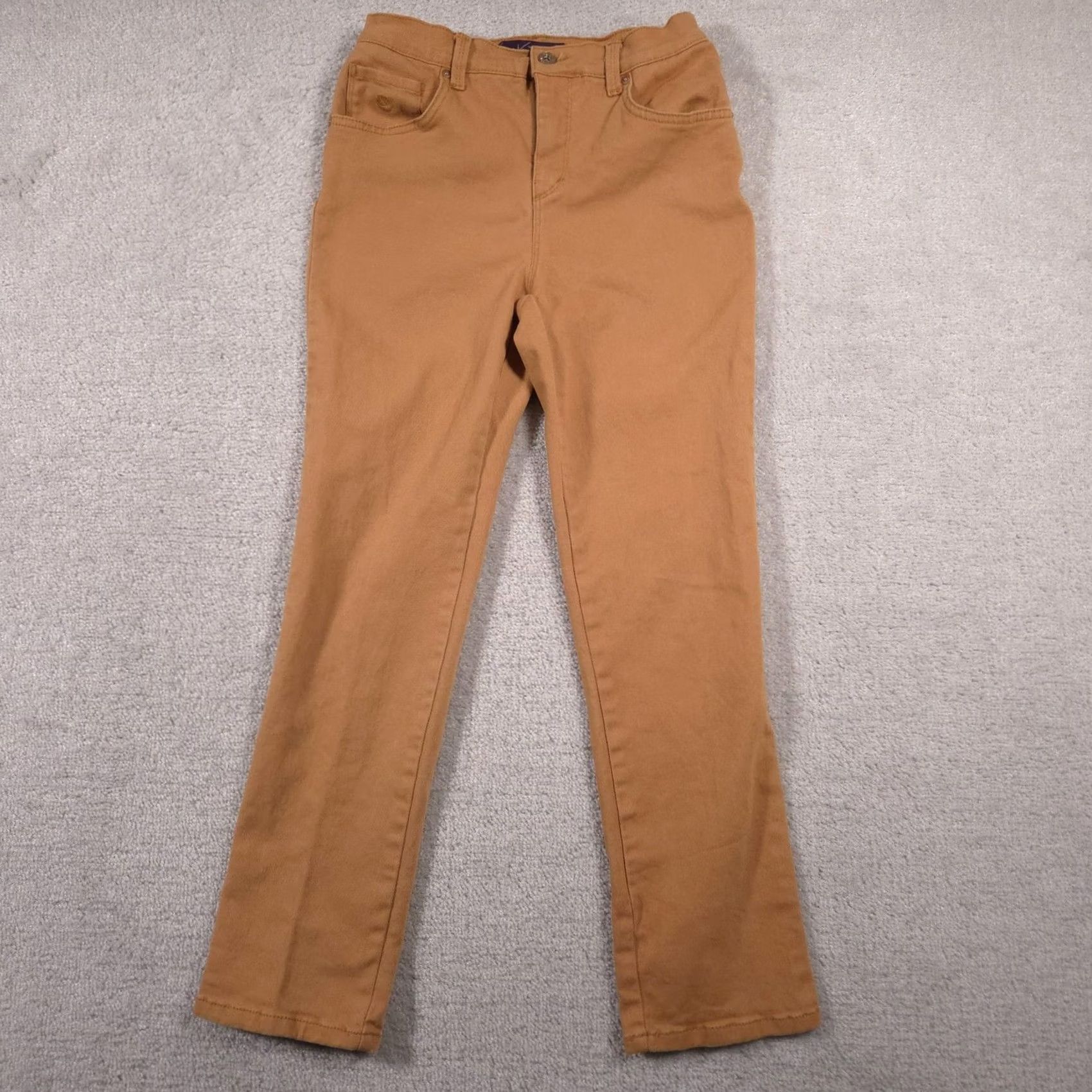 Gloria Vanderbilt Gloria Vanderbilt Pants Womens 4 Petite Brown Amanda Straight Leg Stretch Casual Pants Size 27" / US 4 / IT 40 - 2 Thumbnail