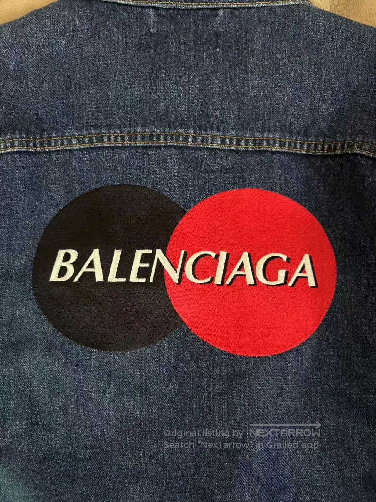 Balenciaga balenciaga denim jacket with logo. Size US XXL / EU 58 / 5 - 3 Thumbnail