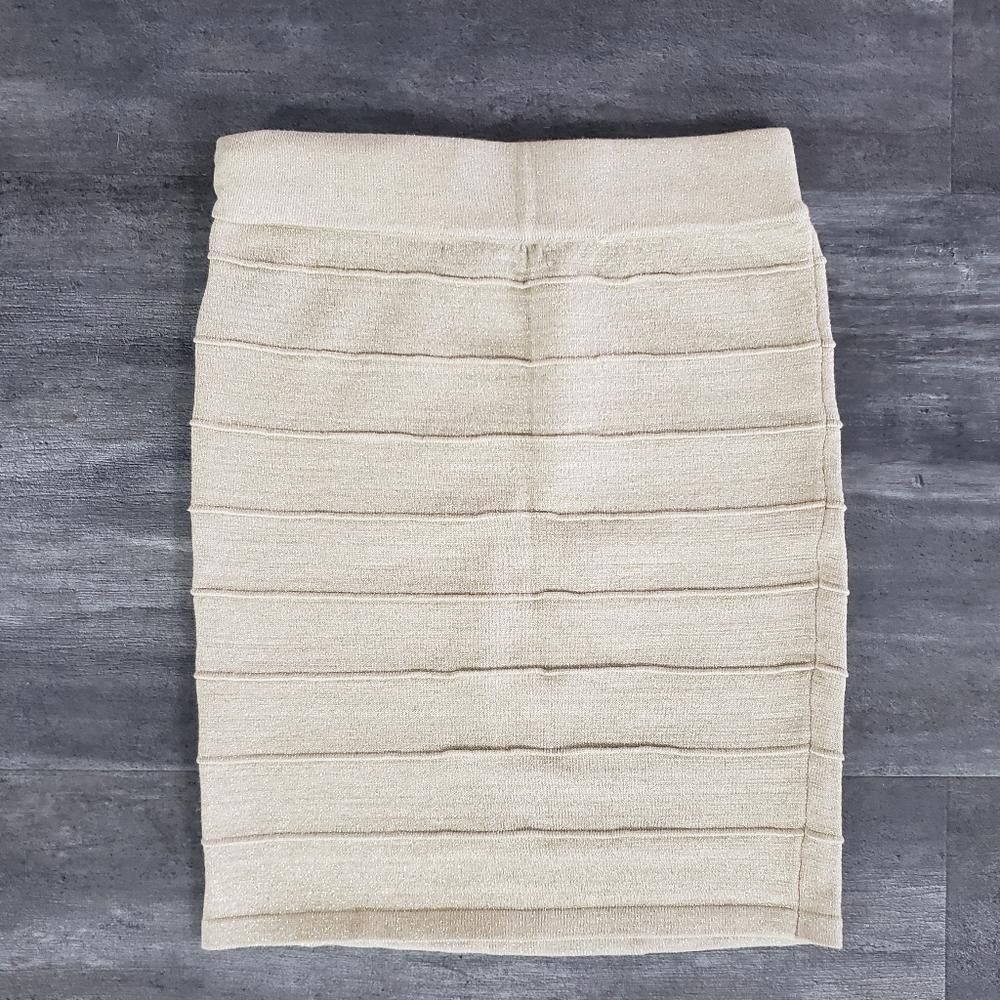 Forever 21 Gold Shimmer F21 High Waisted Mini Size 28" / US 6 / IT 42 - 2 Thumbnail