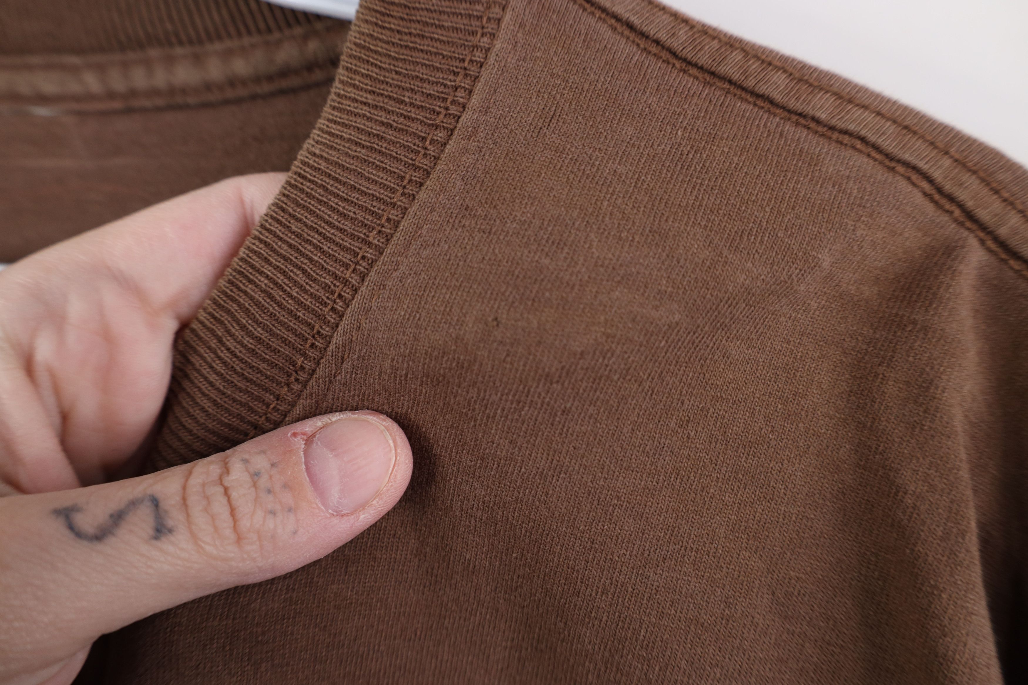 Vintage Vintage 90s Y2K Streetwear Blank Pocket T-Shirt Brown Cotton Size US L / EU 52-54 / 3 - 10 Thumbnail