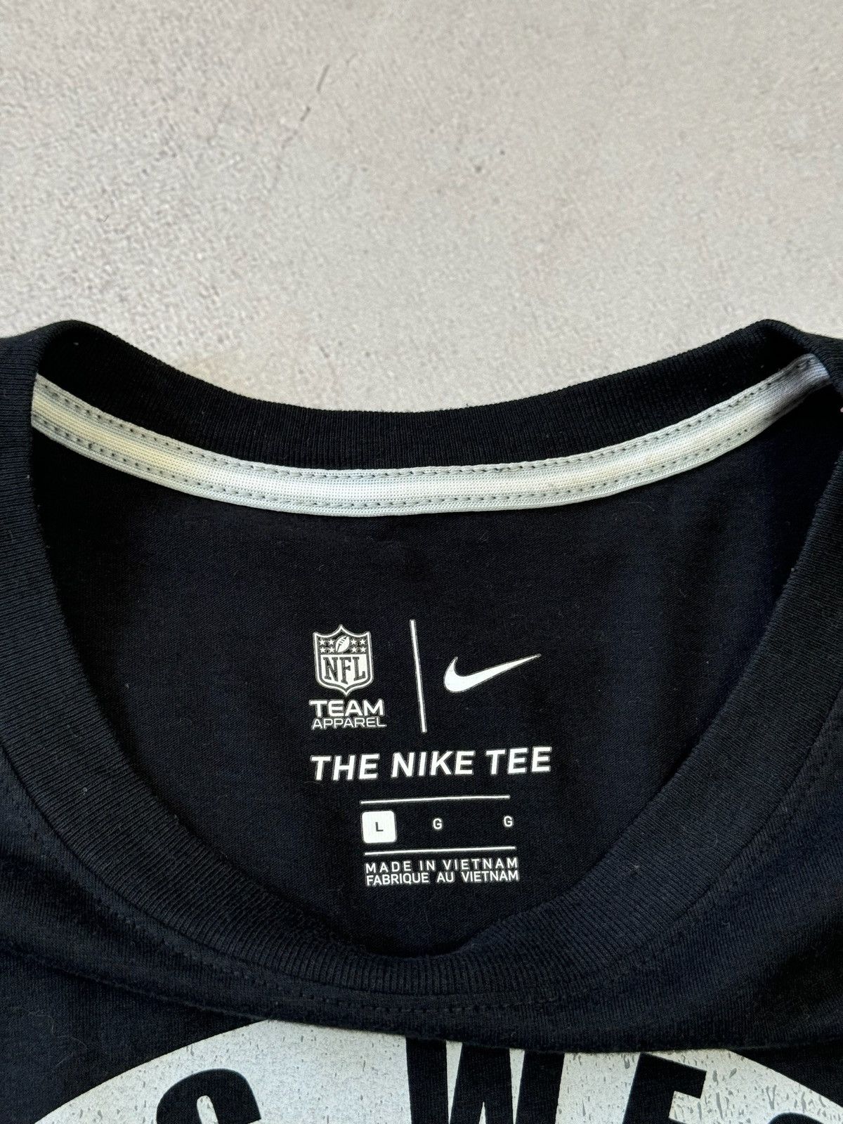 NFL × Nike × Vintage Vintage Nike Raiders T Shirt Tee Big Logo Baggy Black Y2K Size US L / EU 52-54 / 3 - 9 Thumbnail