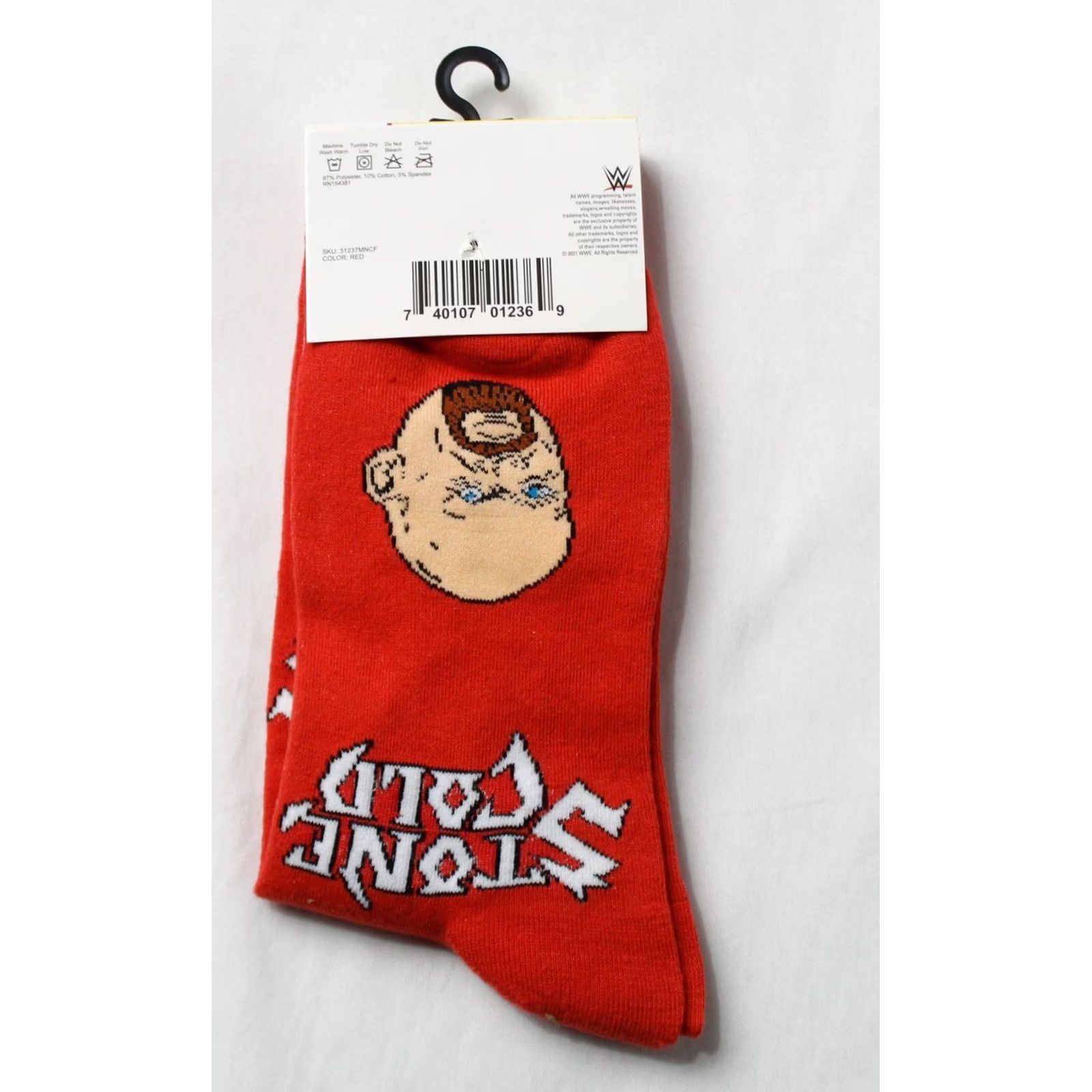 Vintage Crazy Socks Men's WWE Stone Cold Steve Austin Crew Socks Red Shoe Size 6-12 Size ONE SIZE - 3 Thumbnail