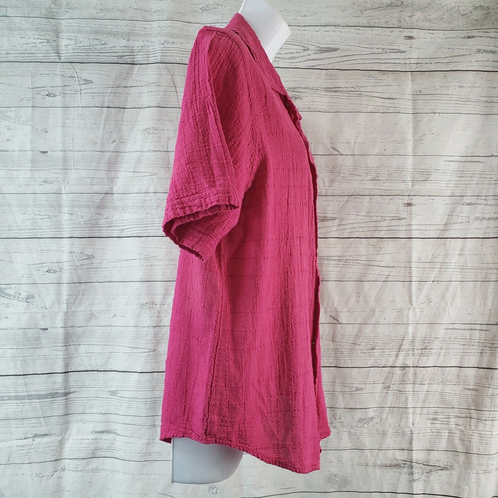 Pinko Ezze Wear Womens Top Sz Small Pink Snap Buttons Short Sleeve Cotton Shirt Size S / US 4 / IT 40 - 3 Thumbnail