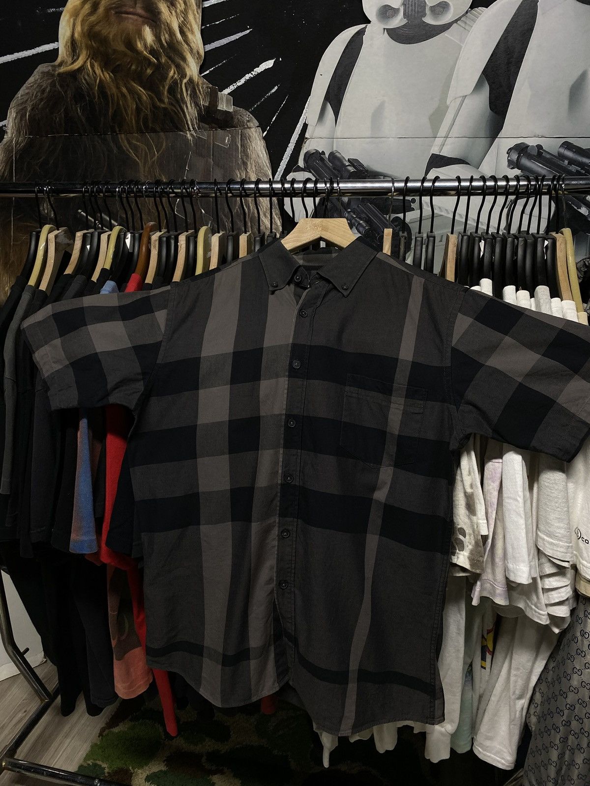 Burberry Button Up Men’s Short Sleeve T-Shirt Size Small