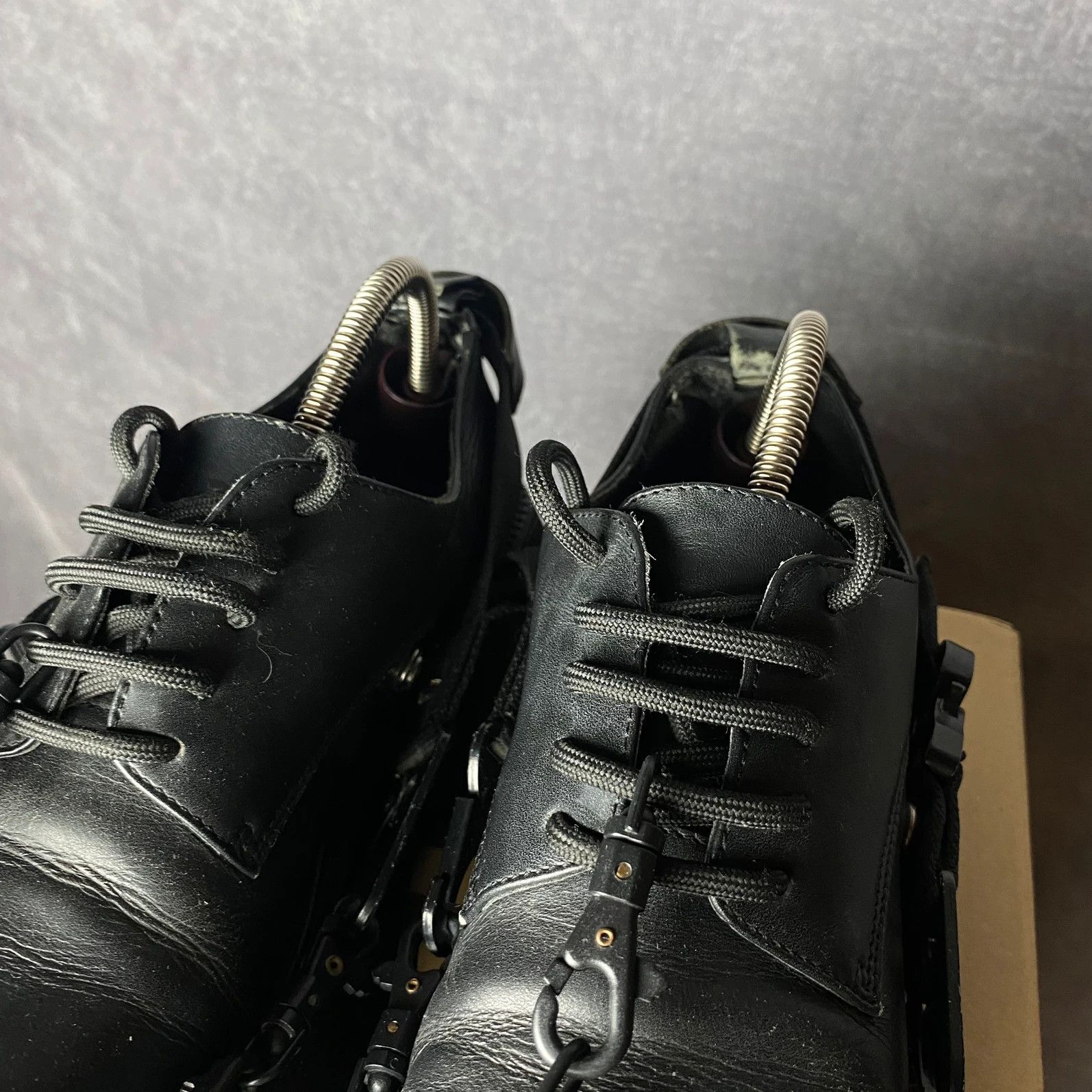 Designer Pink Punk Plank black rock shoes with chains Size US 7 / IT 37 - 6 Thumbnail