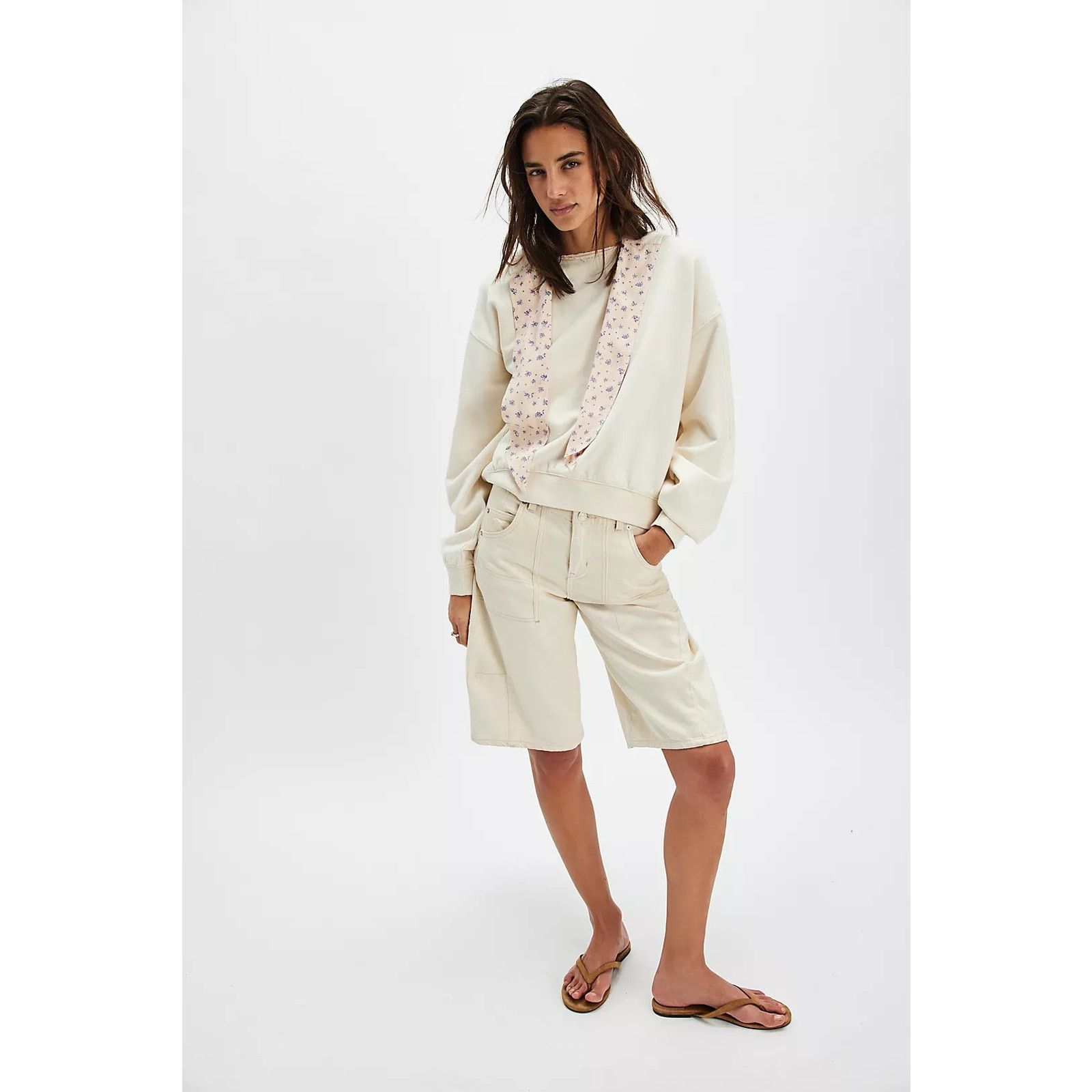 Free People NWT Free People Headscarf Hoodie $128 SMALL Buttercup Combo Size S / US 4 / IT 40 - 1 Thumbnail