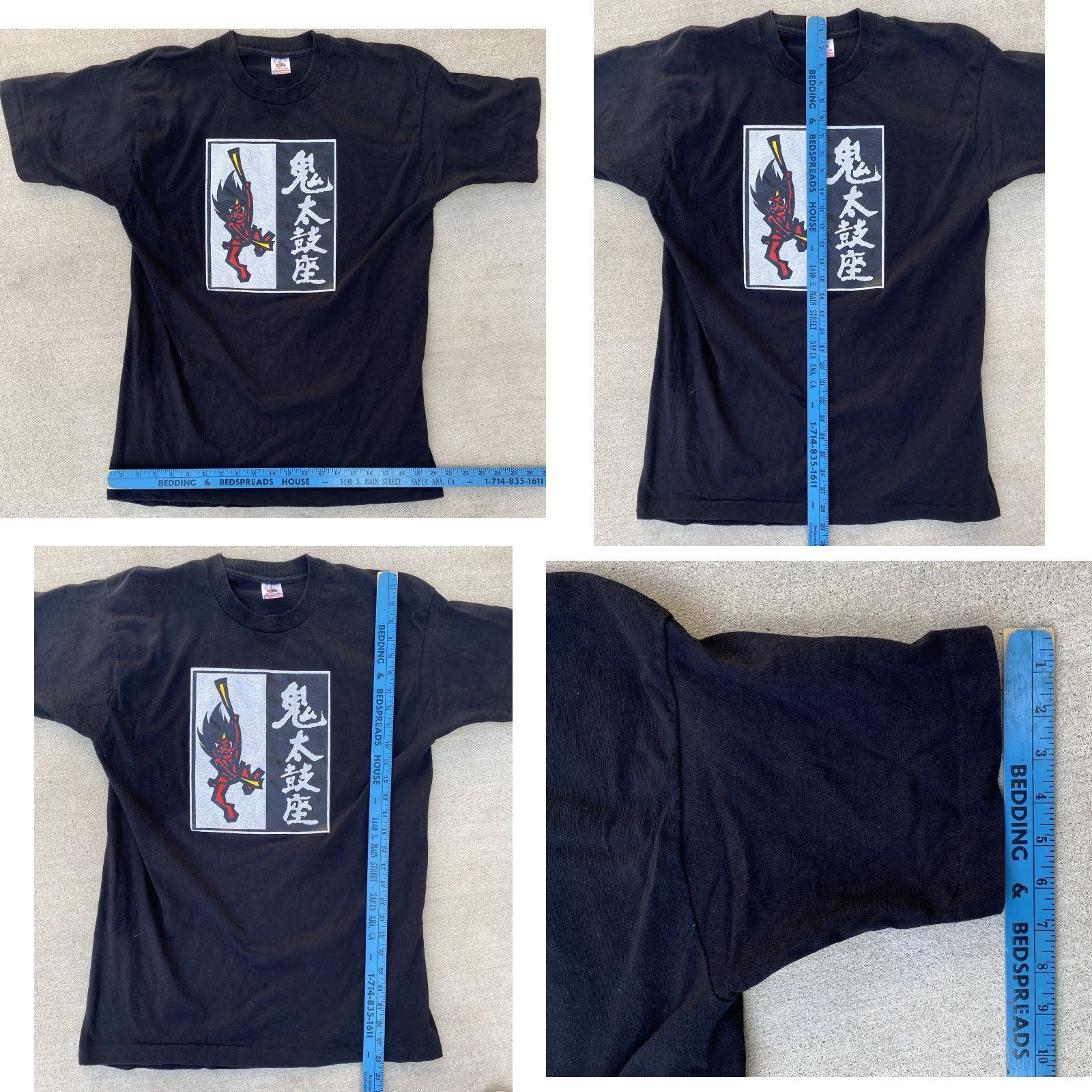 Fruit Of The Loom VINTAGE Fruit Of The Loom T-Shirt Mens L Black Ondekoza Celebrating The US Marathon 3 Year Tour Graphic Print Short Sleeve Size US L / EU 52-54 / 3 - 11 Thumbnail