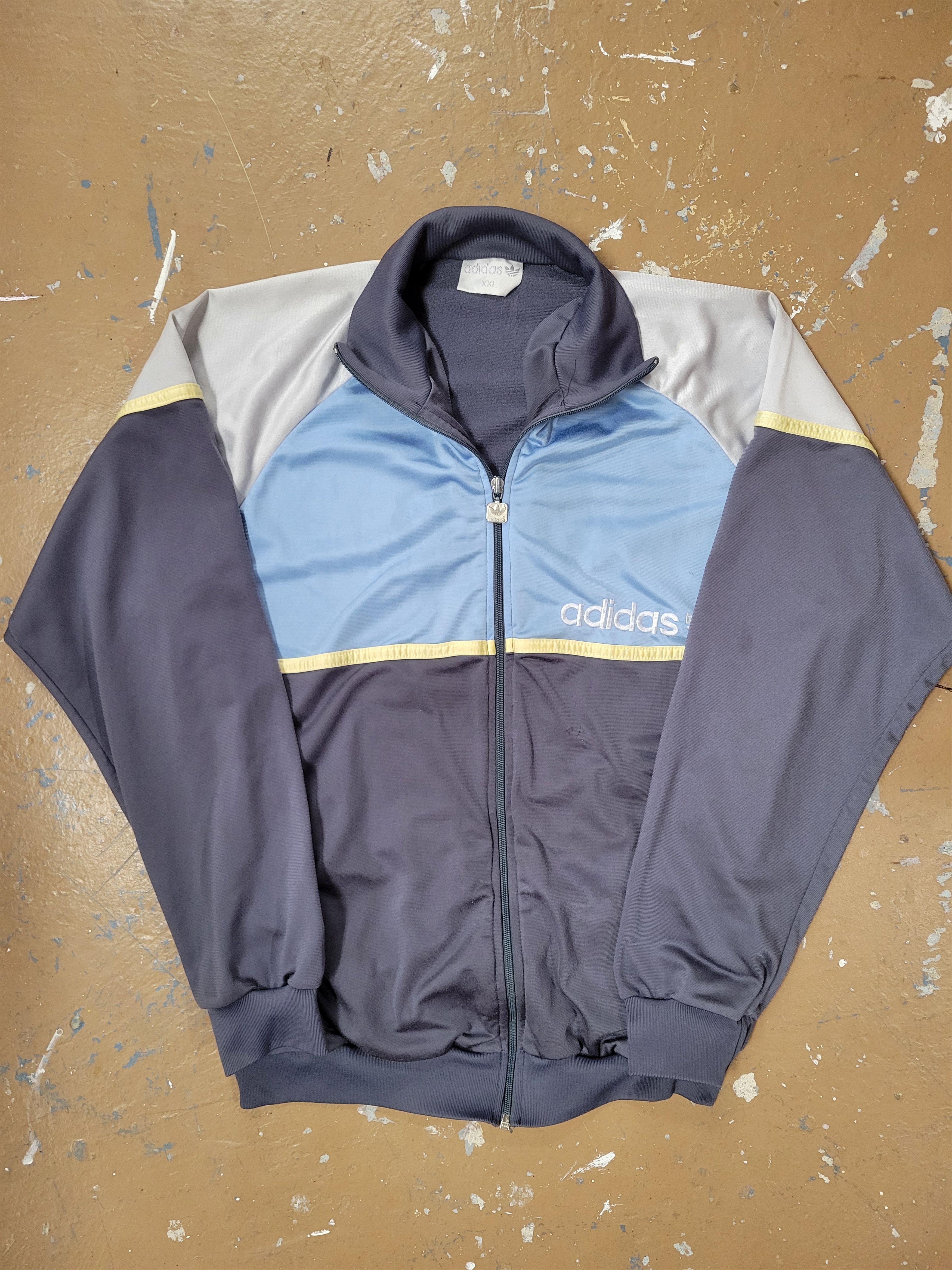 Adidas Vintage 90s Adidas track jacket, XL blue/gray Size US XL / EU 56 / 4 - 1 Thumbnail