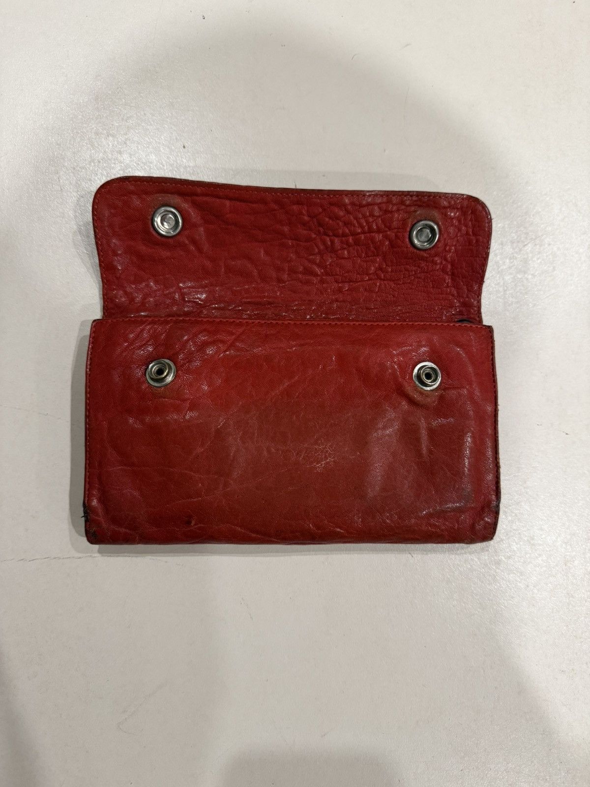 Chrome Hearts Chrome Hearts Wave Wallet Red Leather Silver Cross Snaps 925 Size ONE SIZE - 10 Thumbnail