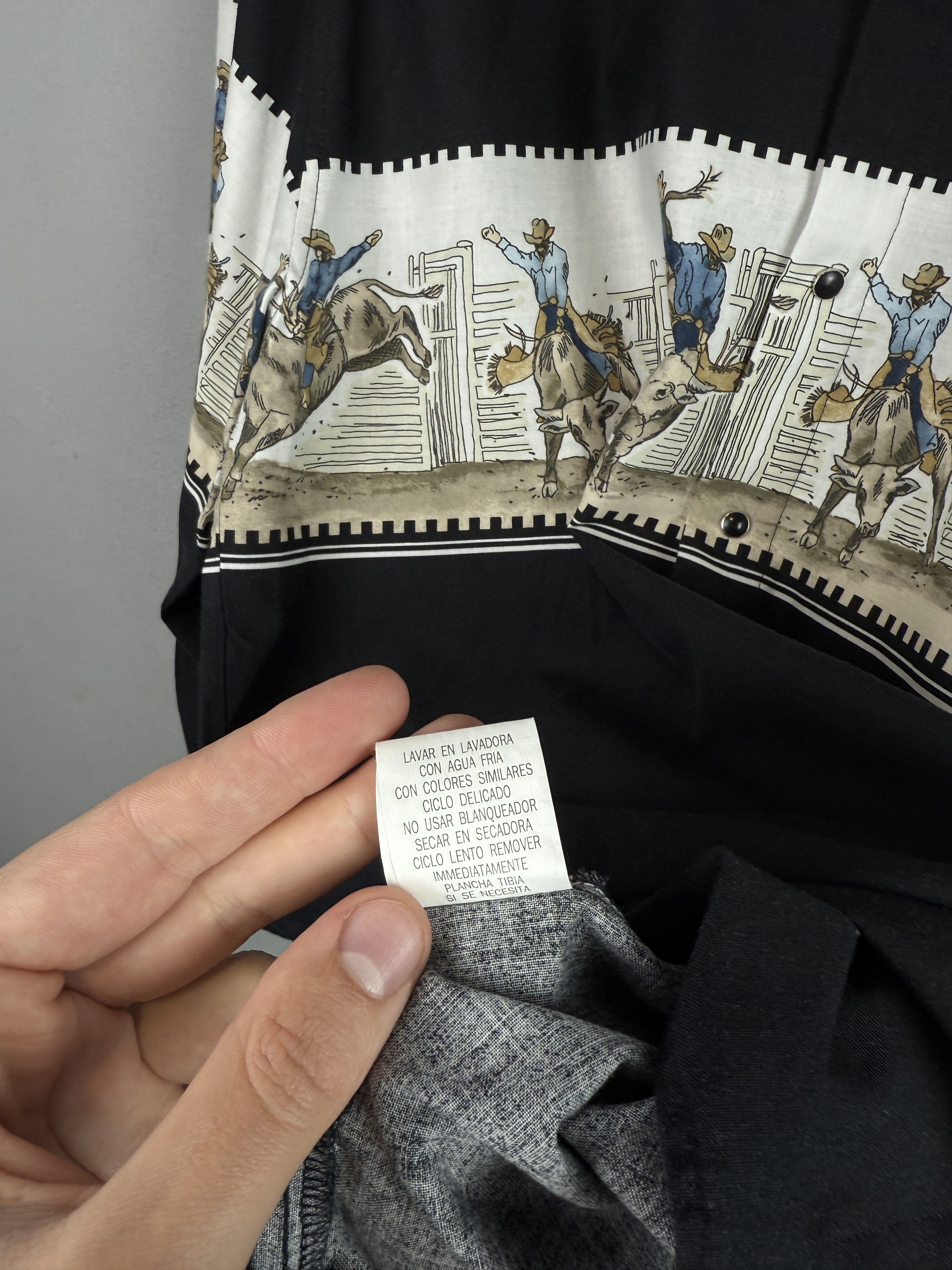 Roper Roper Western Shirt Cowboy Rodeo Snap Long Sleeve Black Size US M / EU 48-50 / 2 - 8 Thumbnail