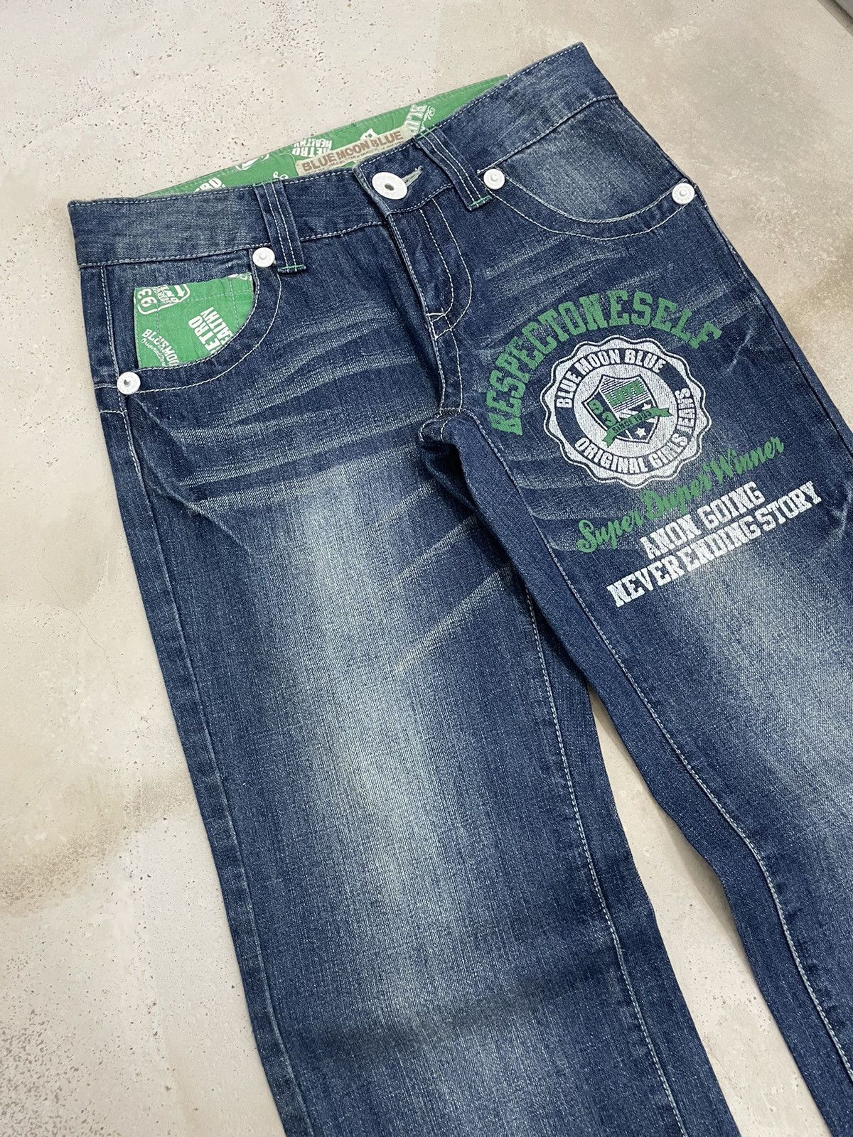 Blue Blue Japan × Hysteric Glamour × Japanese Brand Blue Moon Blue Y2k Style Wording Pocket Clone Devgru Style Size US 30 / EU 46 - 3 Thumbnail