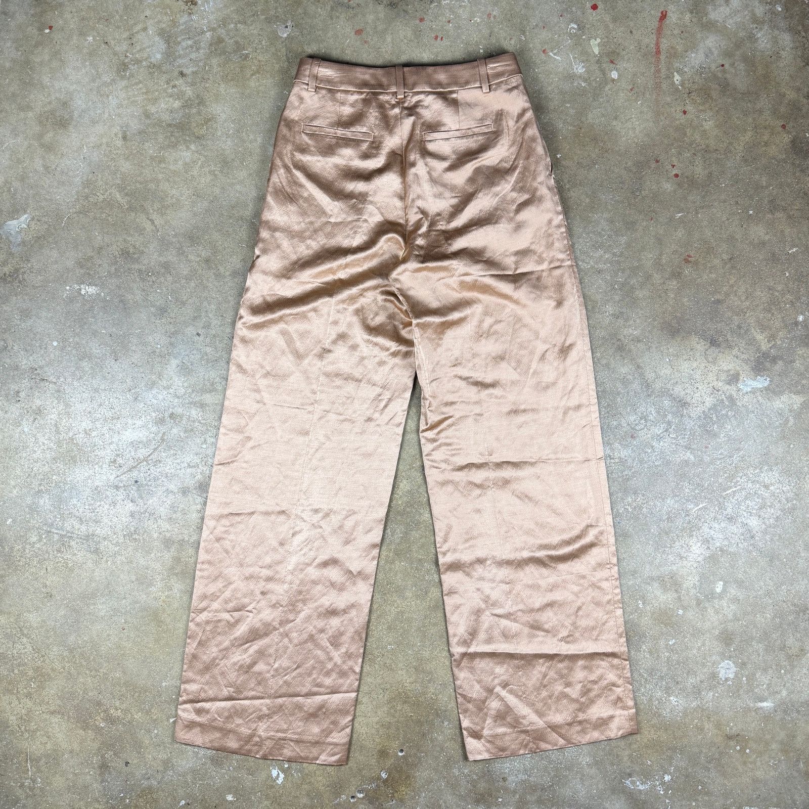 Banana Republic Banana Republic Brigitte Wide Leg Satin Pants Size 2 Pink Size 26" / US 2 / IT 38 - 3 Thumbnail