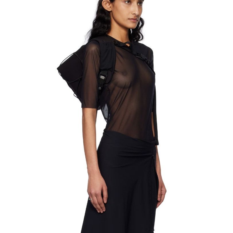 SSENSE Johanna Parv SSENSE Black Sheer Stretch Nylon Mesh Top XS Size XS / US 0-2 / IT 36-38 - 10 Thumbnail