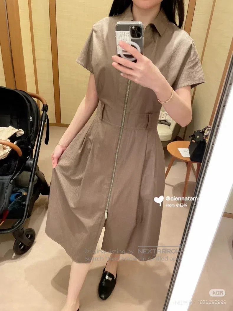 Hermes Hermes Short-sleeve dress, full of H hidden patterns Size XS / US 0-2 / IT 36-38 - 6 Thumbnail