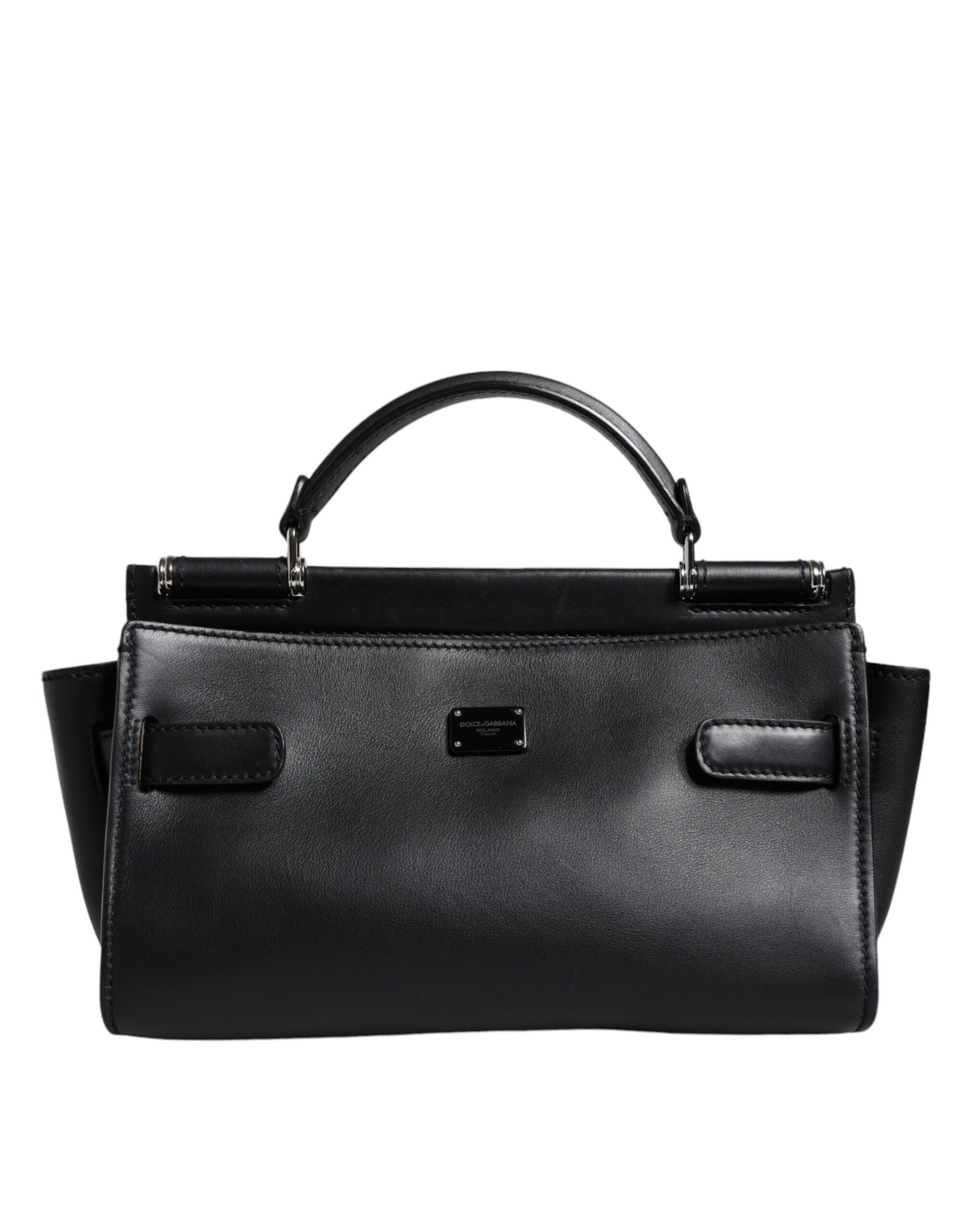 Dolce & Gabbana Black Leather SICILY Top Handle Crossbody Women's Bag Size ONE SIZE - 1 Thumbnail