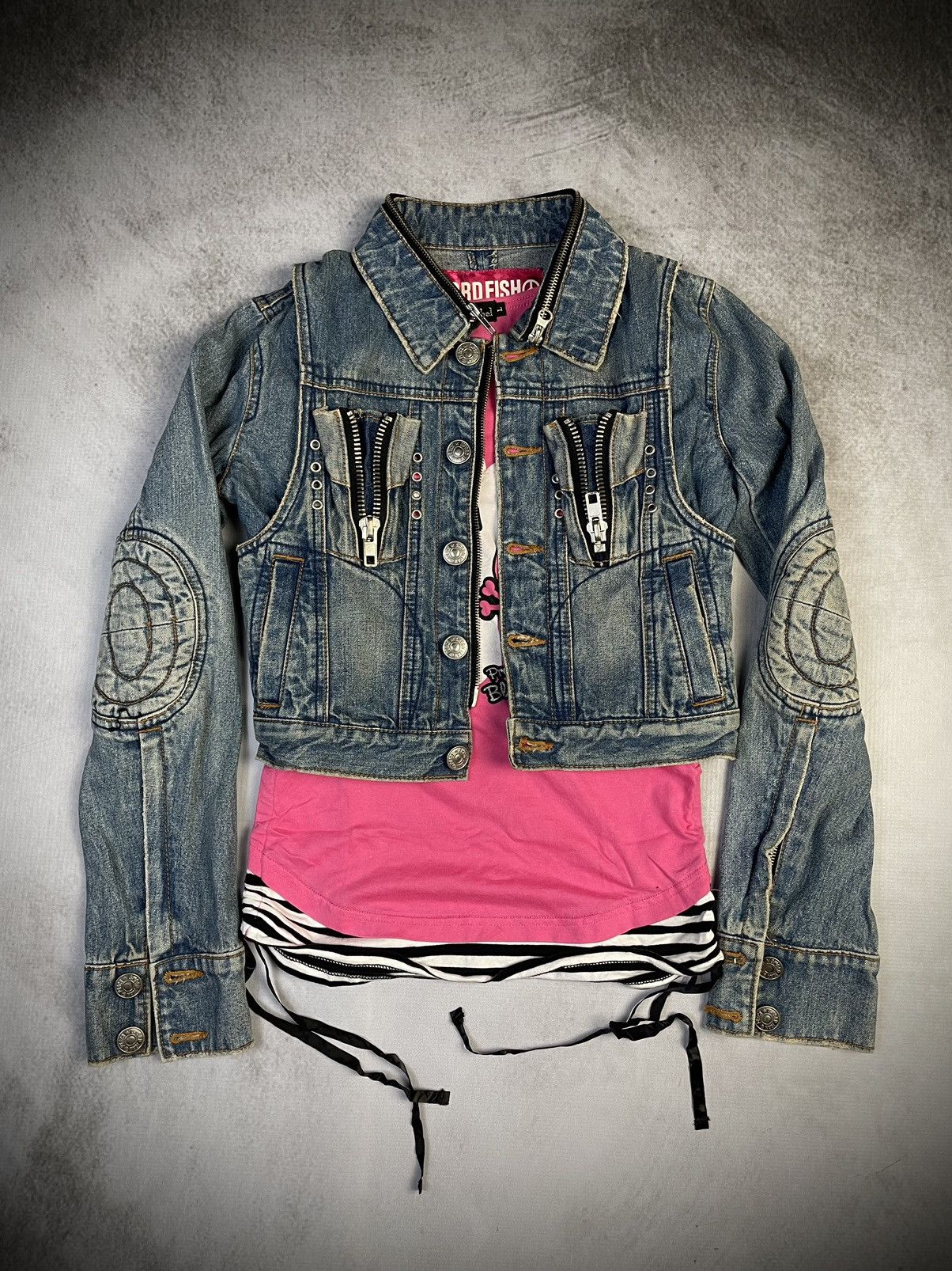 Hysteric Glamour Y2k Swordfish Modular Dystopian Denim Jacket Size XS / US 0-2 / IT 36-38 - 2 Thumbnail